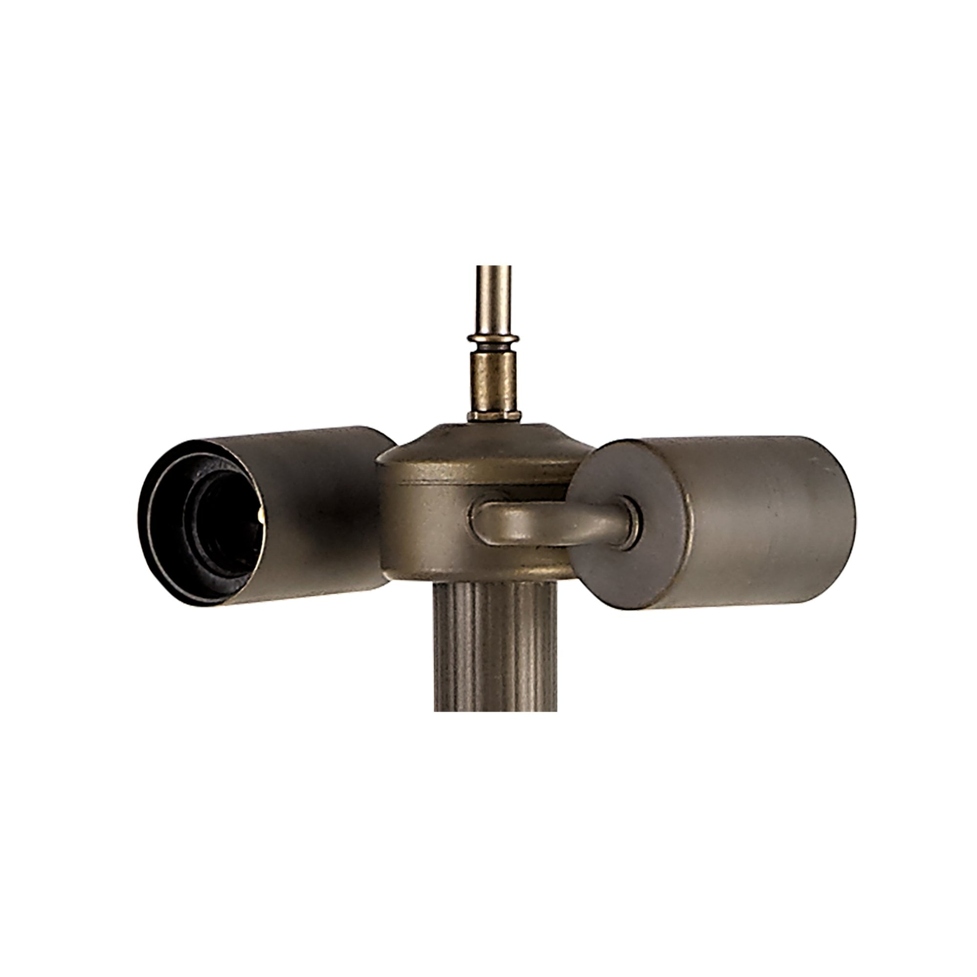 Fabula Harvest 2 Light Stepped Design Tiffany Floor Lamp Base - Aged Antique Brass - Base Only