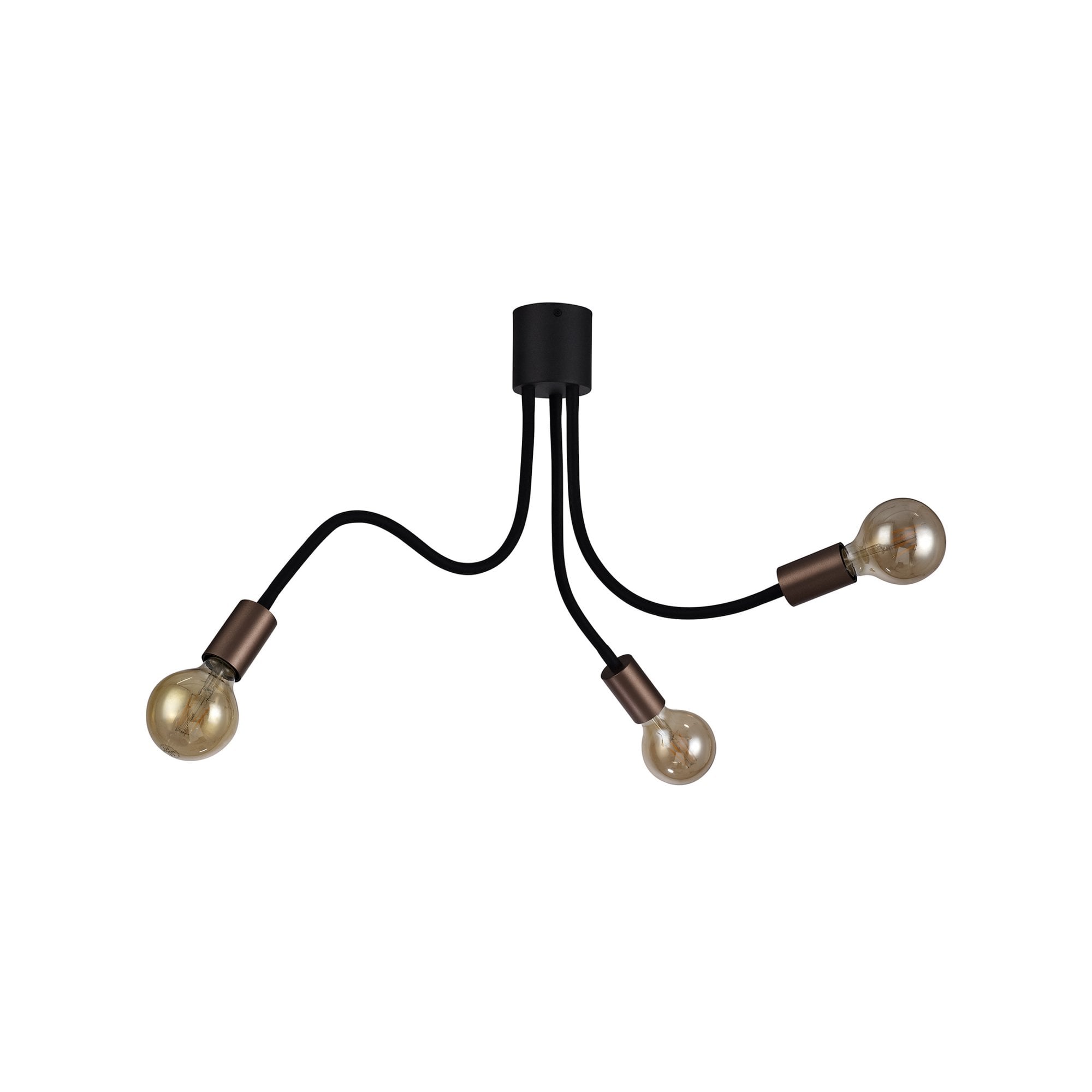 Fabula Hartwell 3 Light Flexible Ceiling Light - Satin Black & Brushed Copper