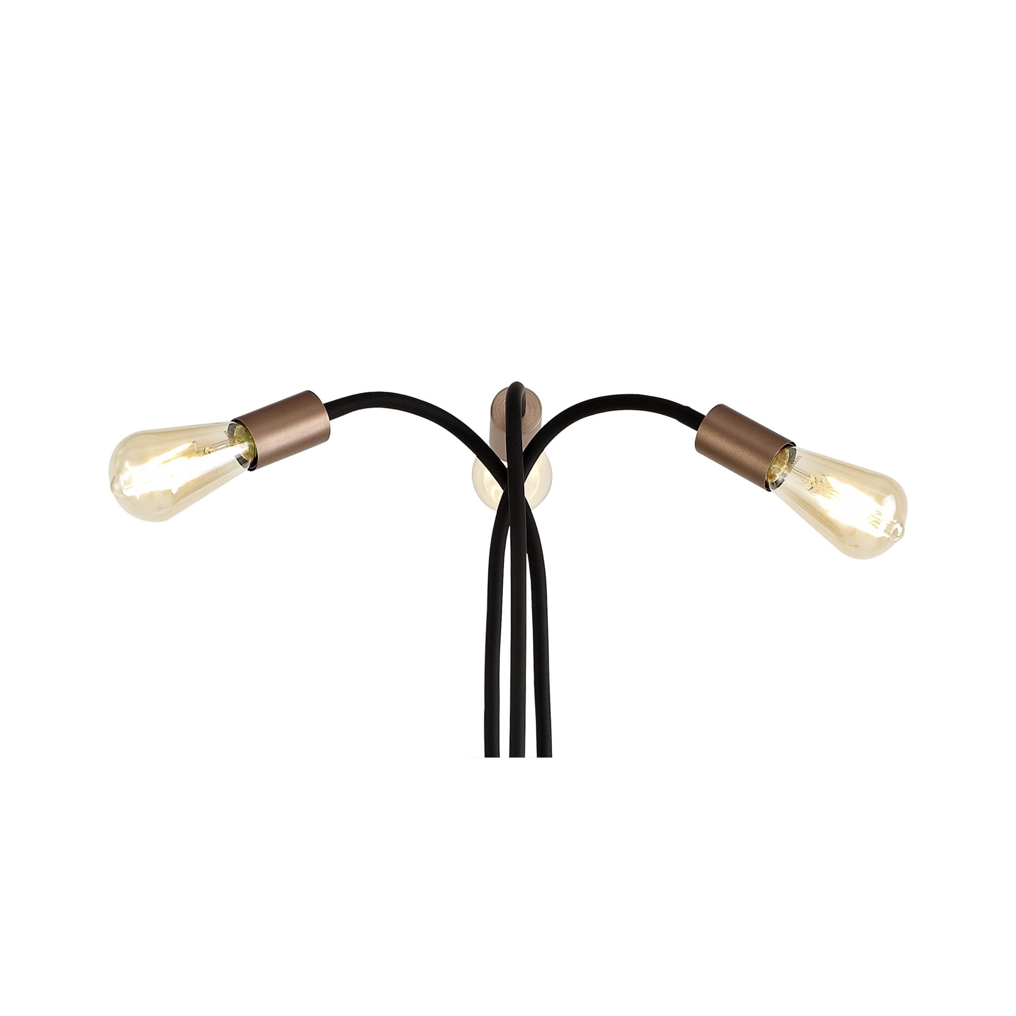 Fabula Hartwell 3 Light Flexible Floor Lamp - Satin Black & Brushed Copper