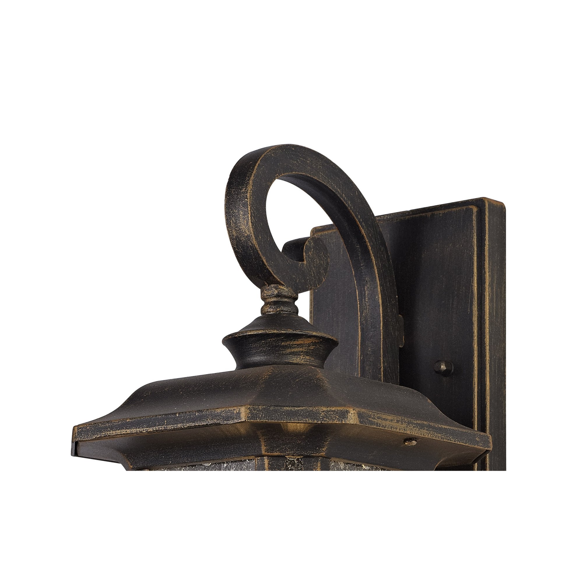 Fabula Highstone Small Single Wall Lamp - Brushed Black Gold & Seeded Glass - IP54