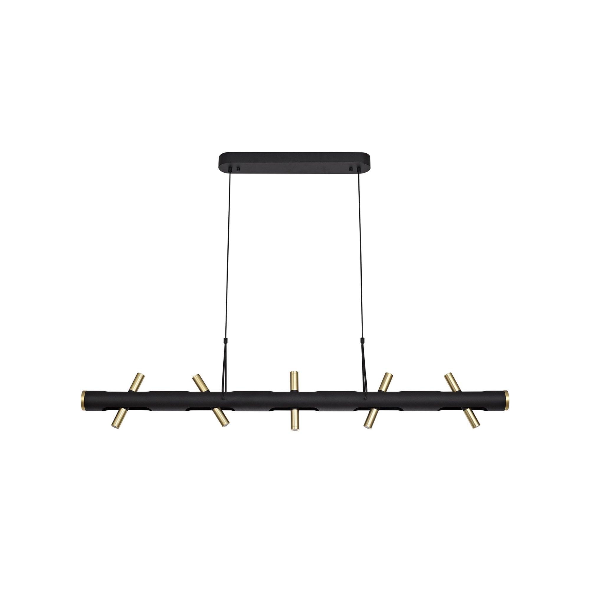 Fabula Riverside 10 Light LED Linear Pendant - Sand Black & Gold