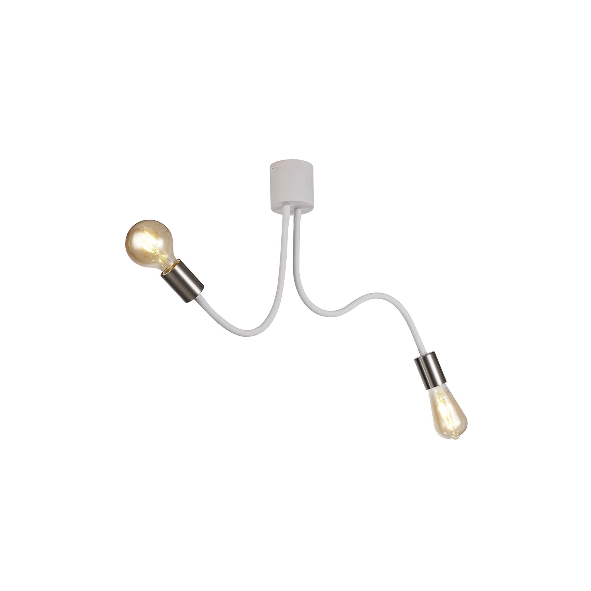 Fabula Hartwell 2 Light Flexible Ceiling Light - Satin White & Satin Nickel