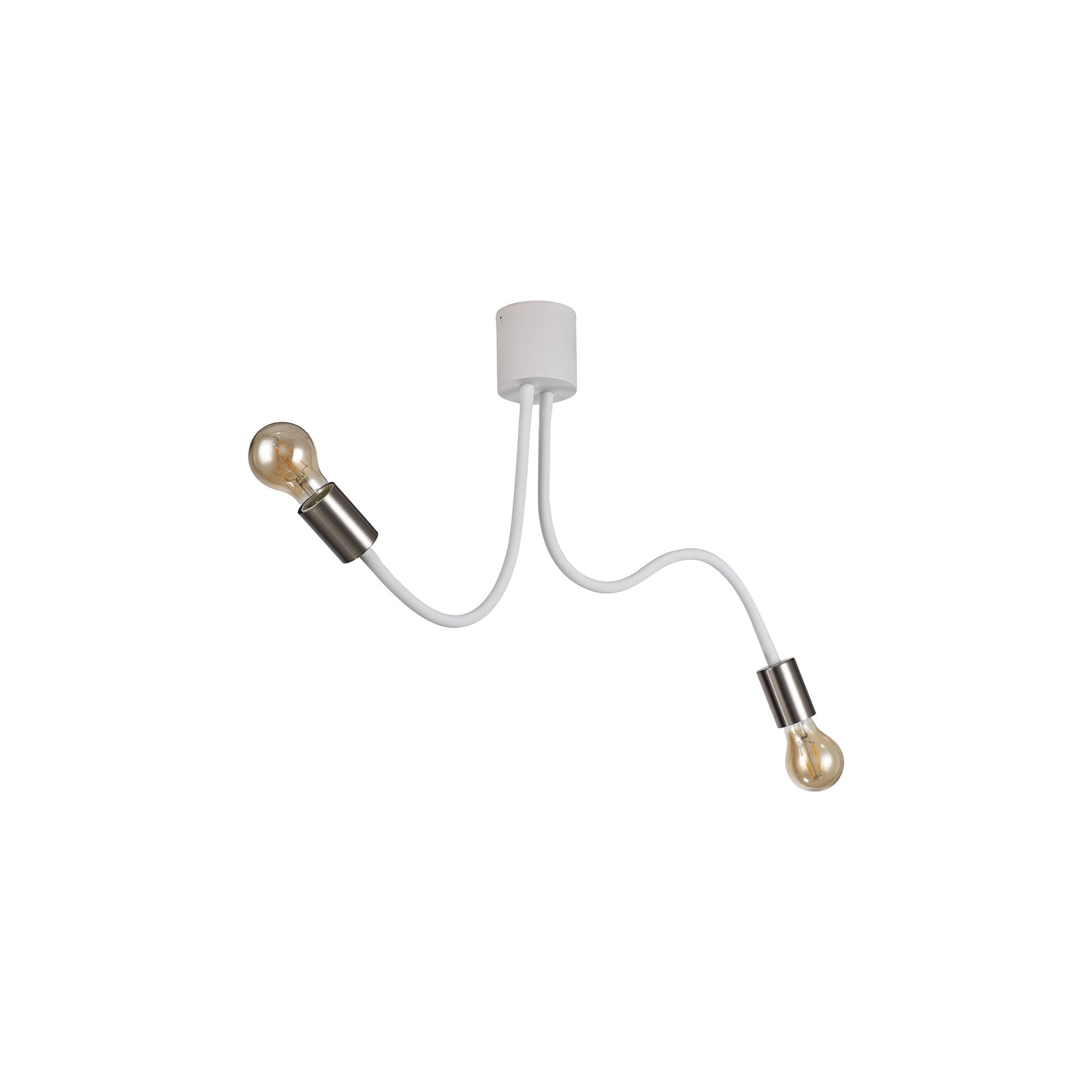 Fabula Hartwell 2 Light Flexible Ceiling Light - Satin White & Satin Nickel