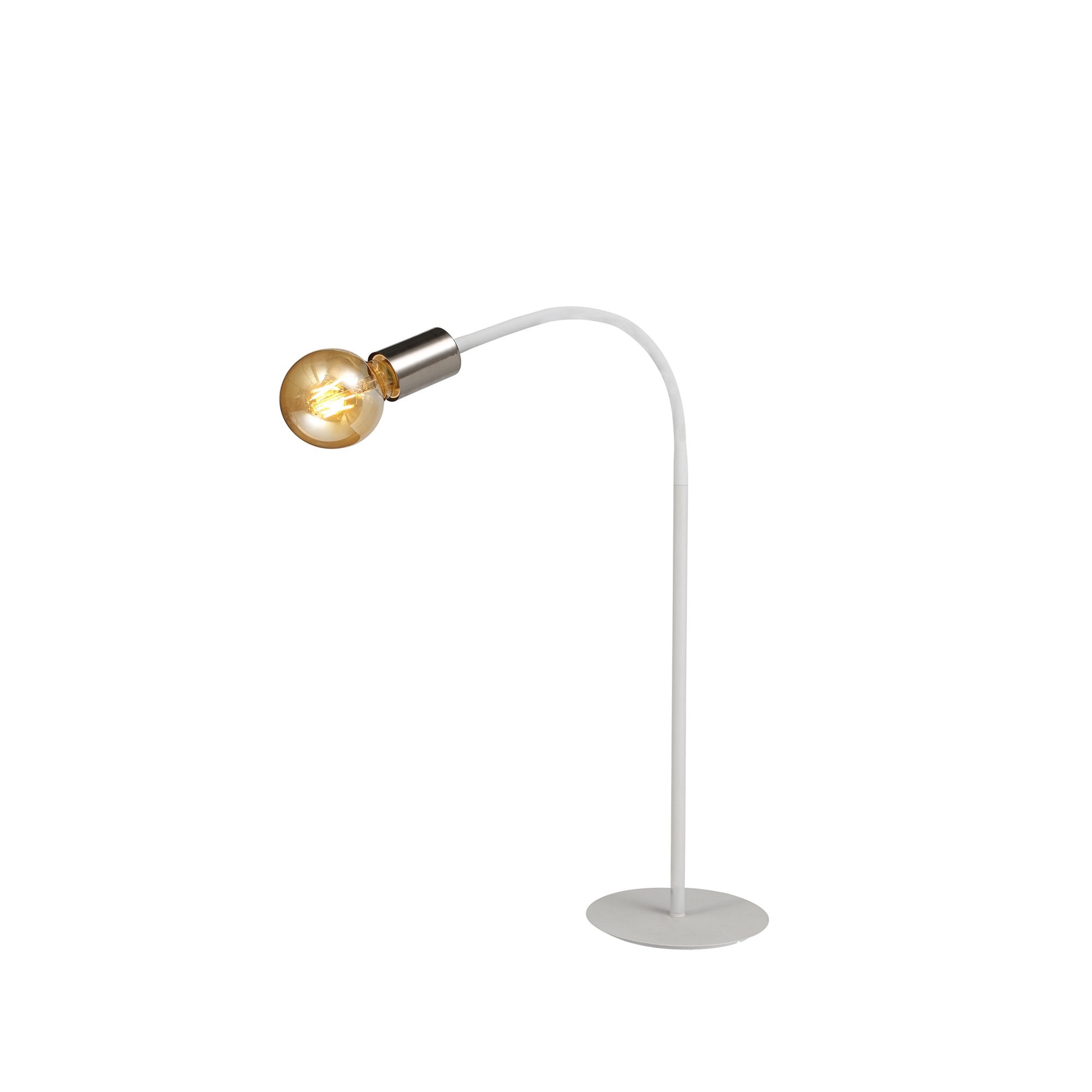 Fabula Hartwell Single Flexible Table Lamp - Satin White & Satin Nickel