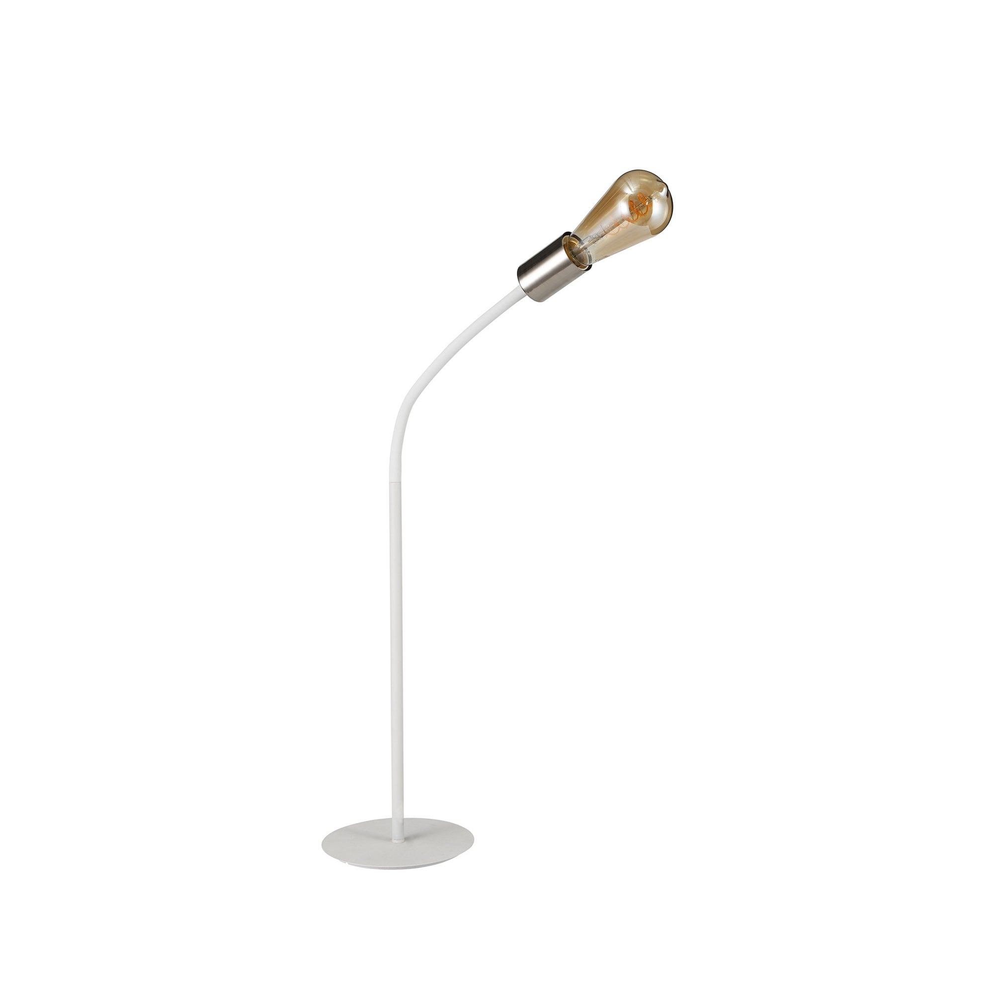 Fabula Hartwell Single Flexible Table Lamp - Satin White & Satin Nickel