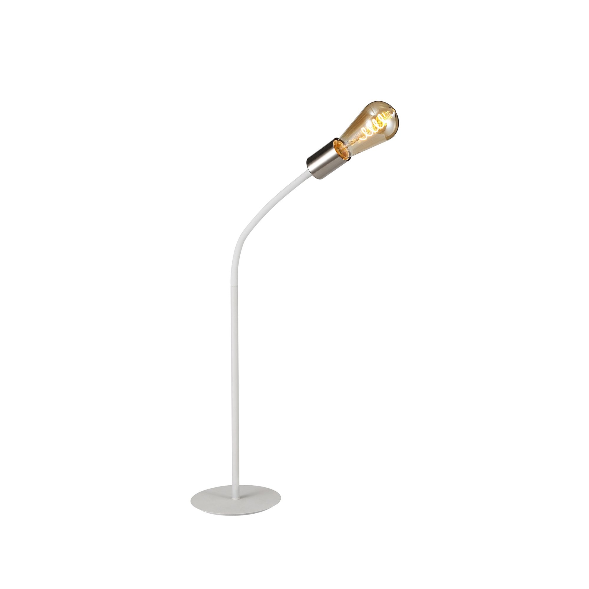 Fabula Hartwell Single Flexible Table Lamp - Satin White & Satin Nickel