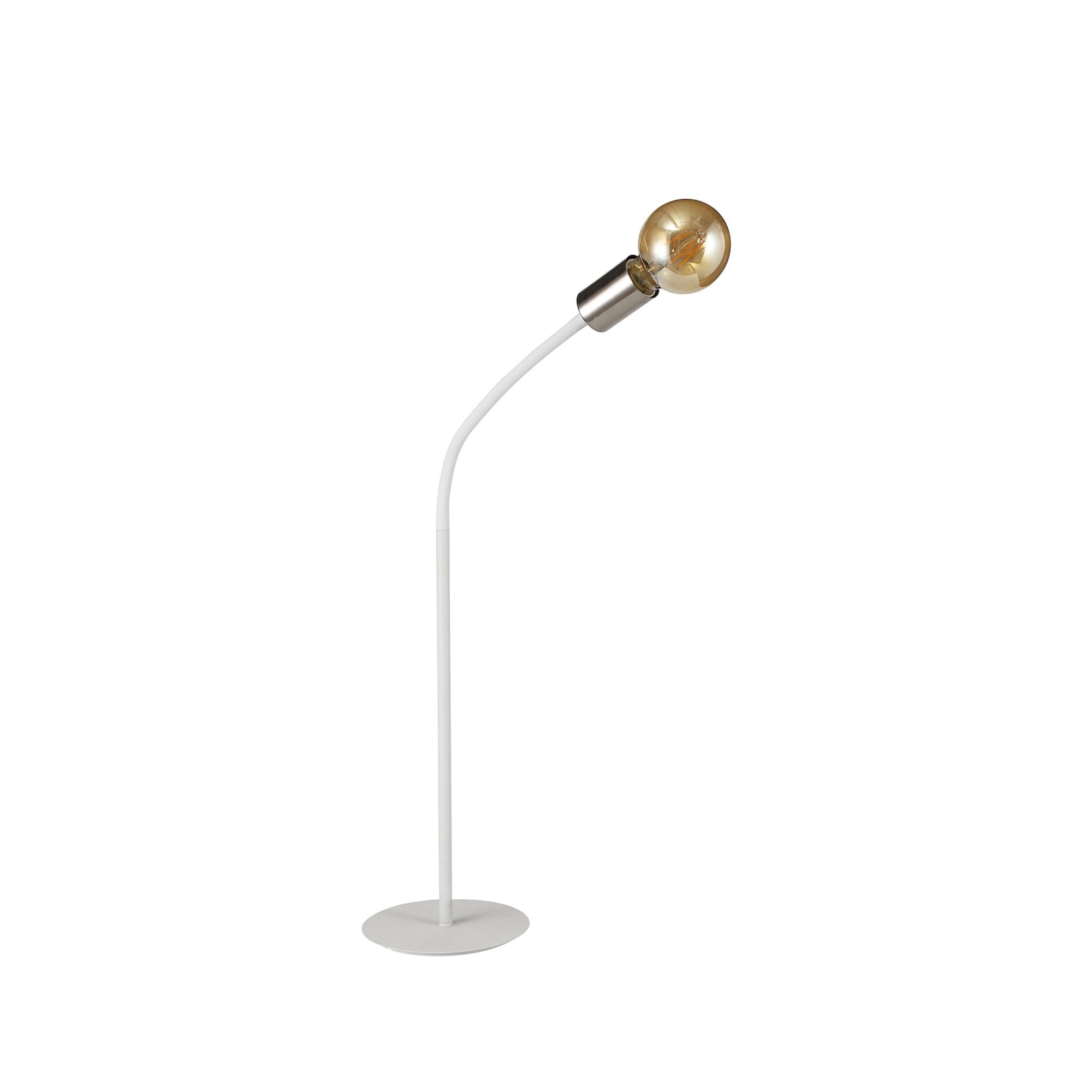 Fabula Hartwell Single Flexible Table Lamp - Satin White & Satin Nickel