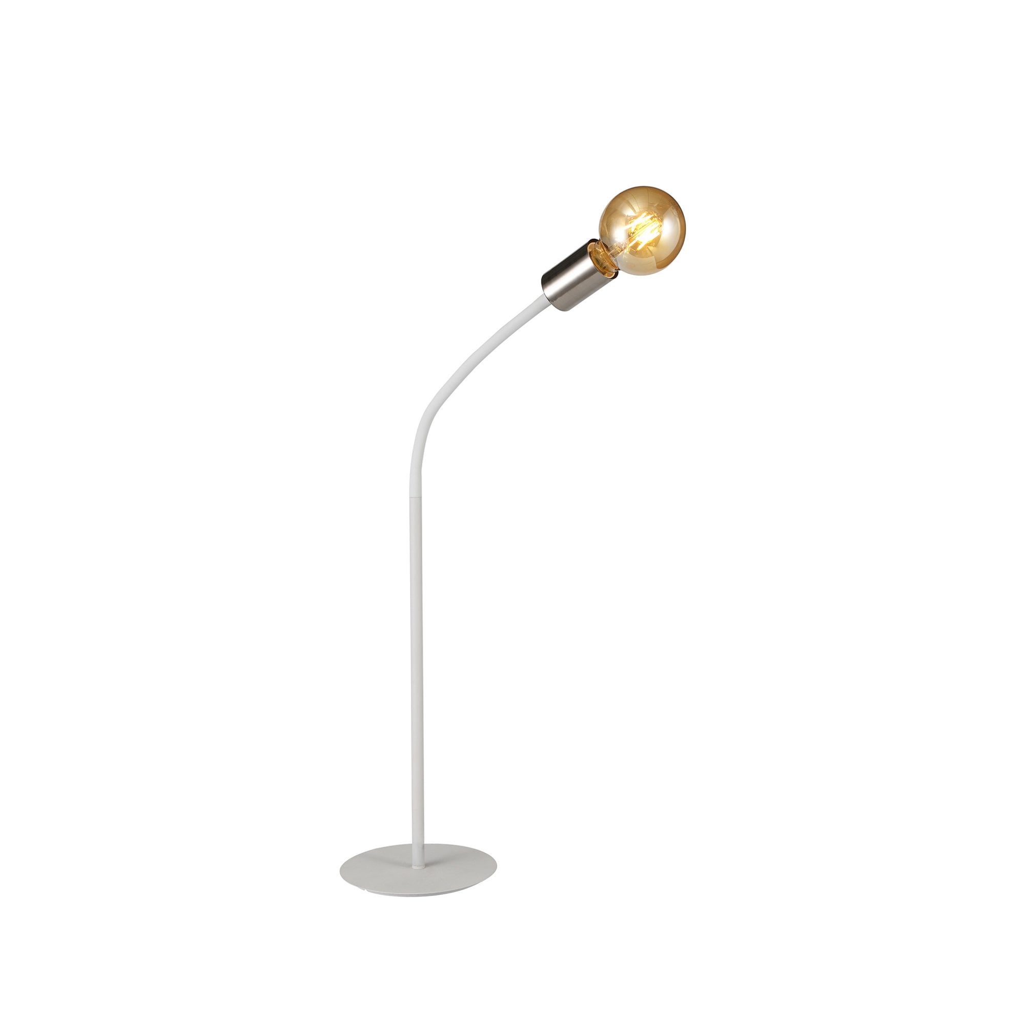 Fabula Hartwell Single Flexible Table Lamp - Satin White & Satin Nickel