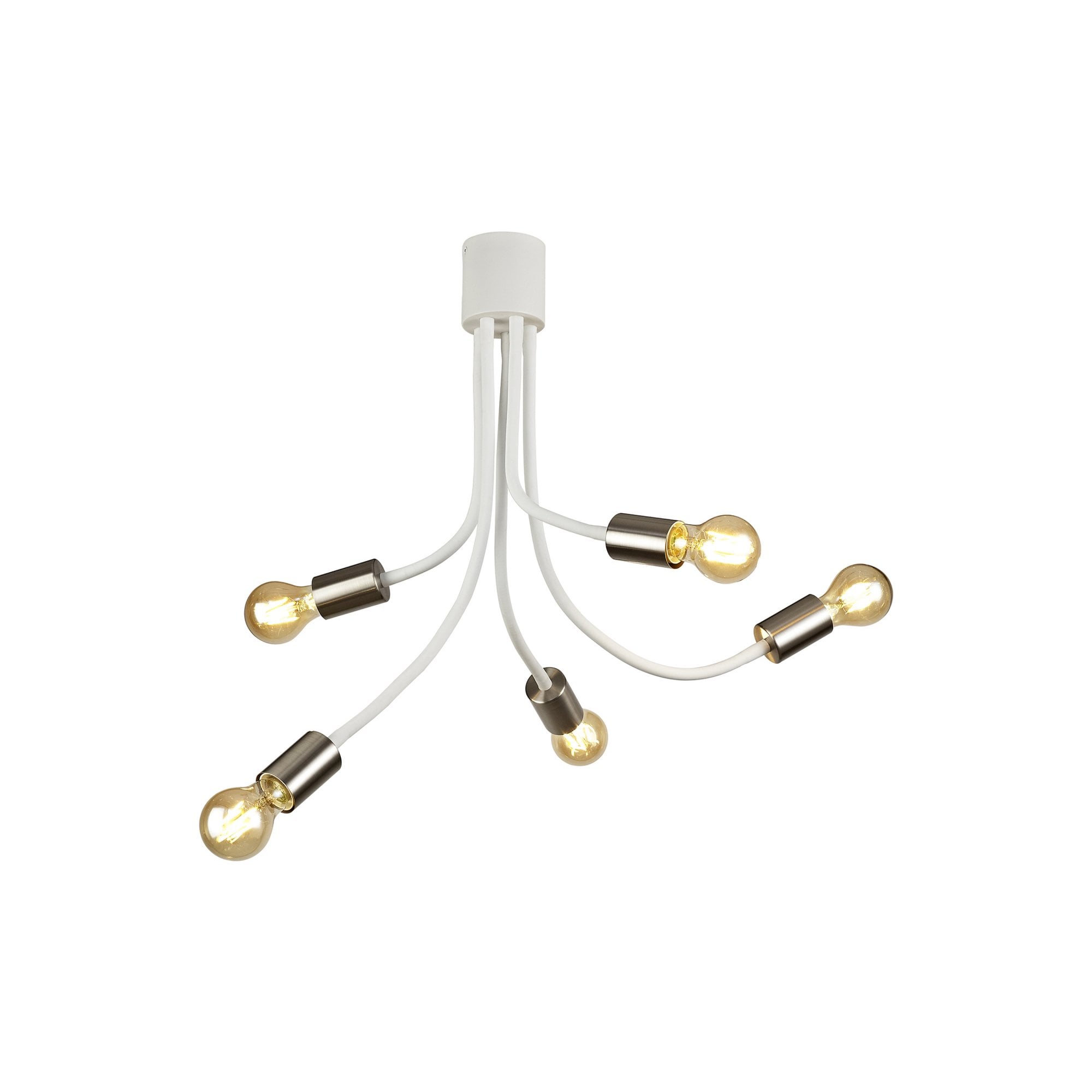 Fabula Hartwell 5 Light Flexible Ceiling Light - Satin White & Satin Nickel