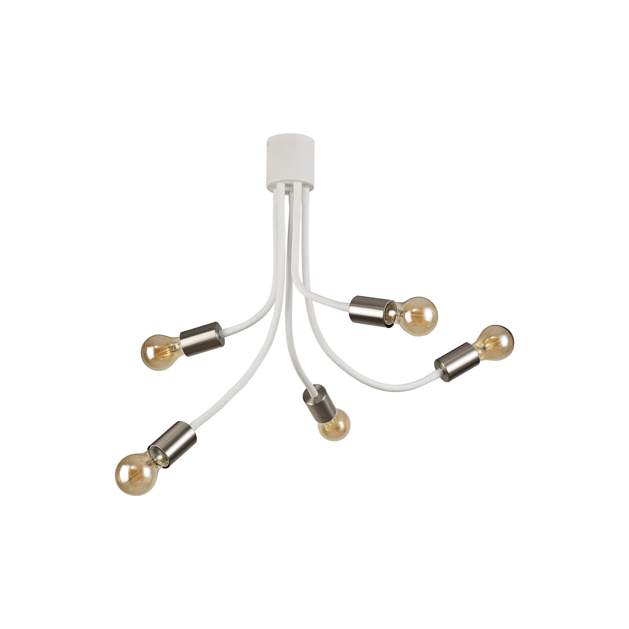 Fabula Hartwell 5 Light Flexible Ceiling Light - Satin White & Satin Nickel