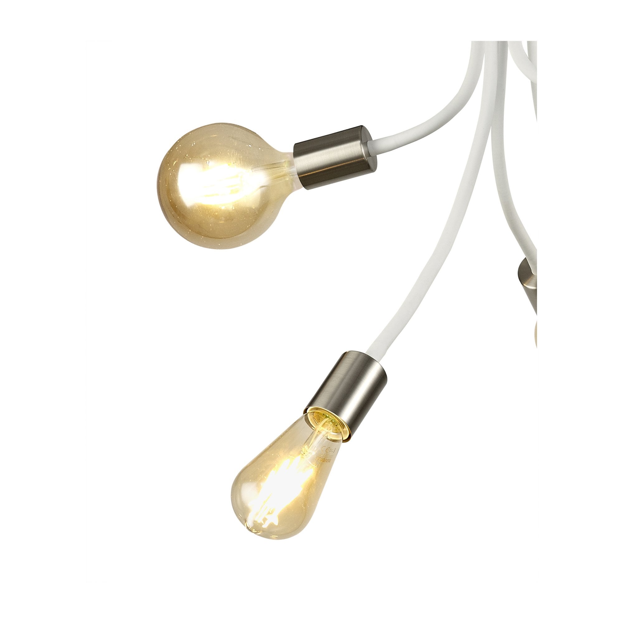 Fabula Hartwell 5 Light Flexible Ceiling Light - Satin White & Satin Nickel