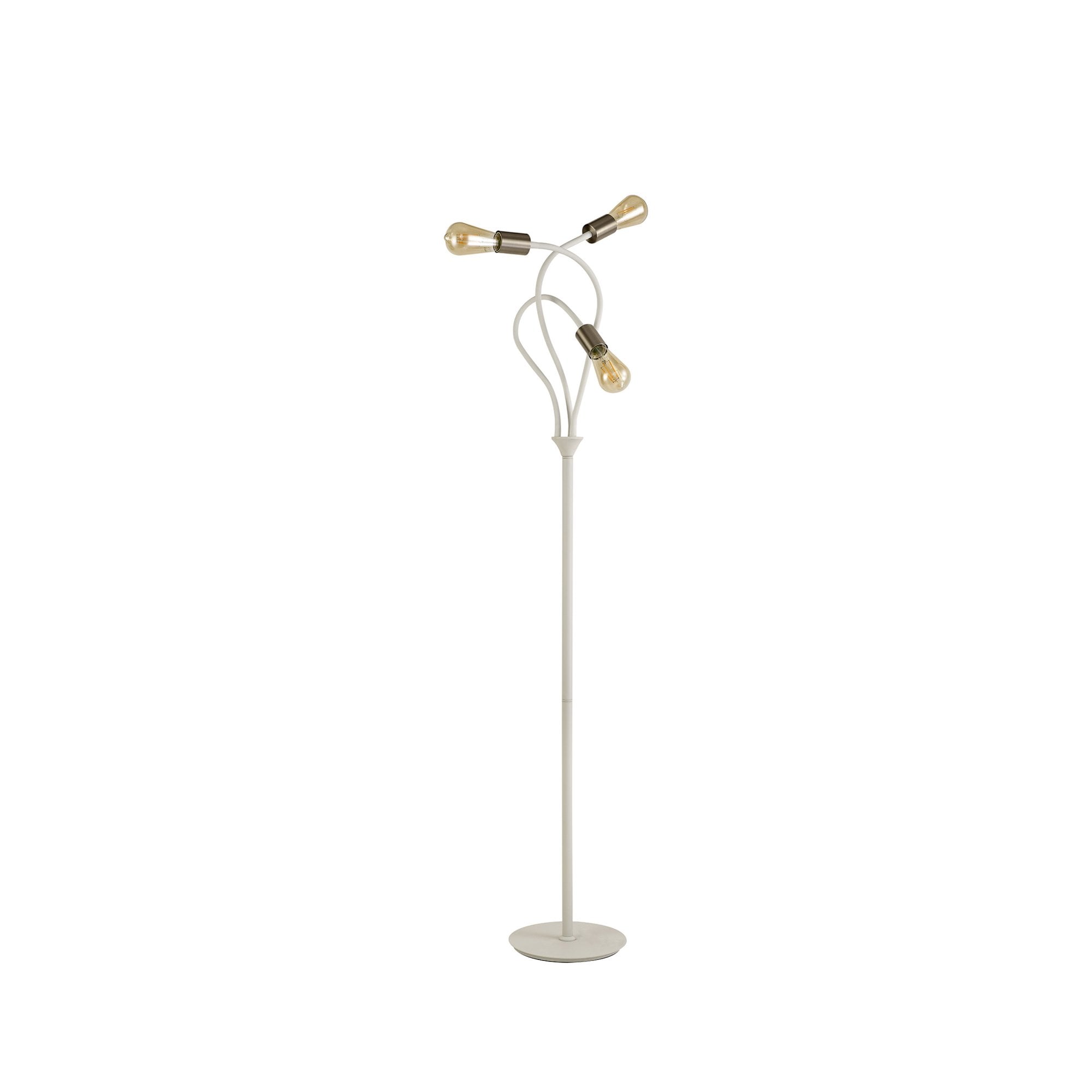 Fabula Hartwell 3 Light Flexible Floor Lamp - Satin White & Satin Nickel