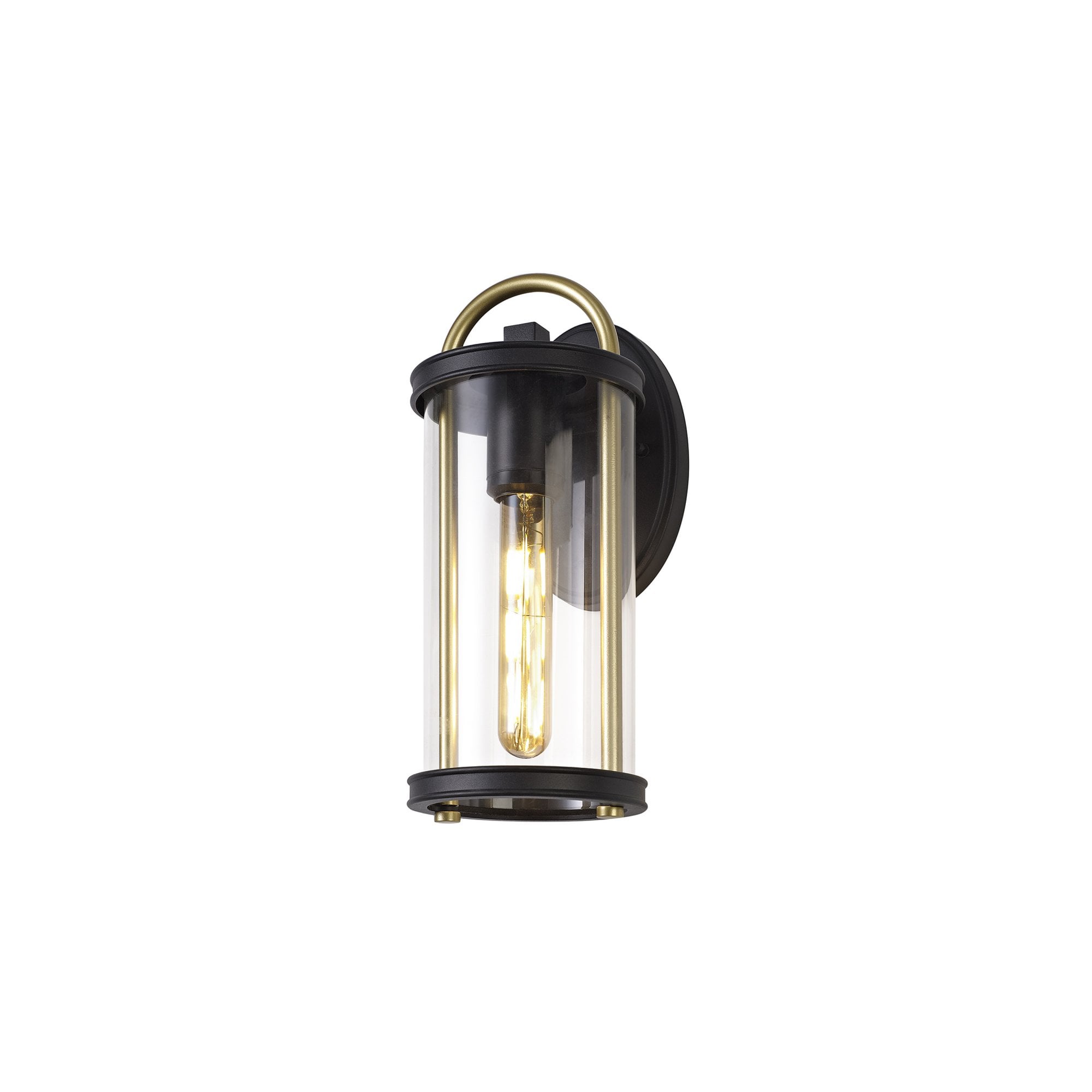 Fabula Harman Small Single Wall Lamp - Black, Gold & Clear Glass - IP54