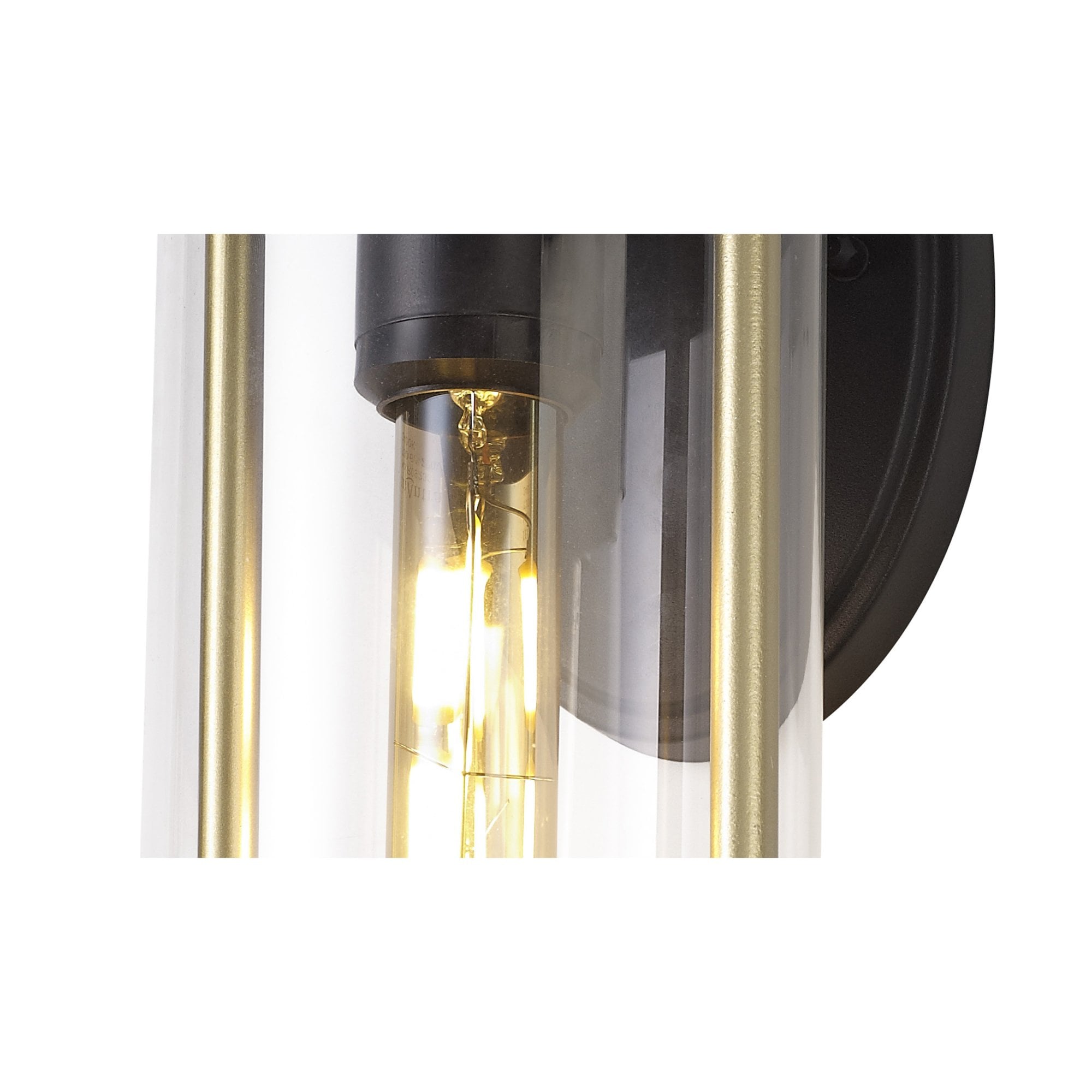 Fabula Harman Small Single Wall Lamp - Black, Gold & Clear Glass - IP54