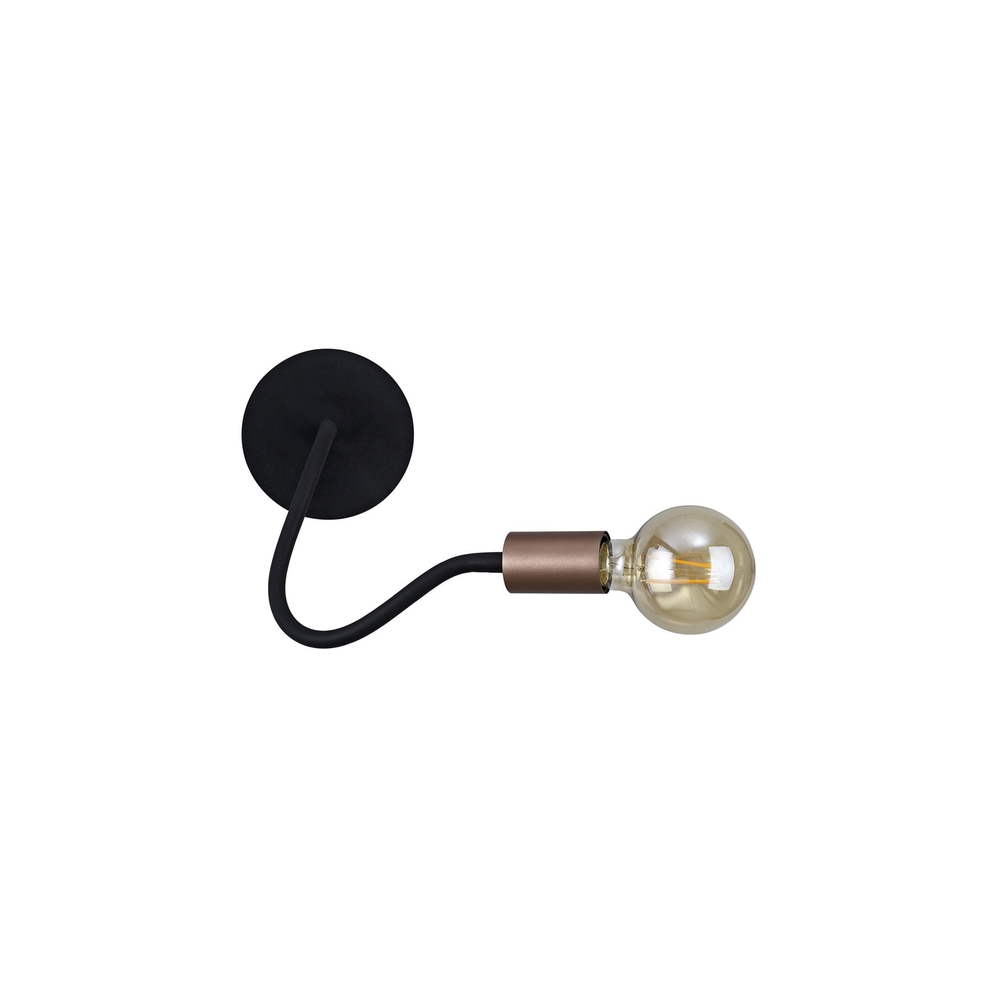 Fabula Hartwell Single Flexible Wall Lamp - Satin Black & Brushed Copper