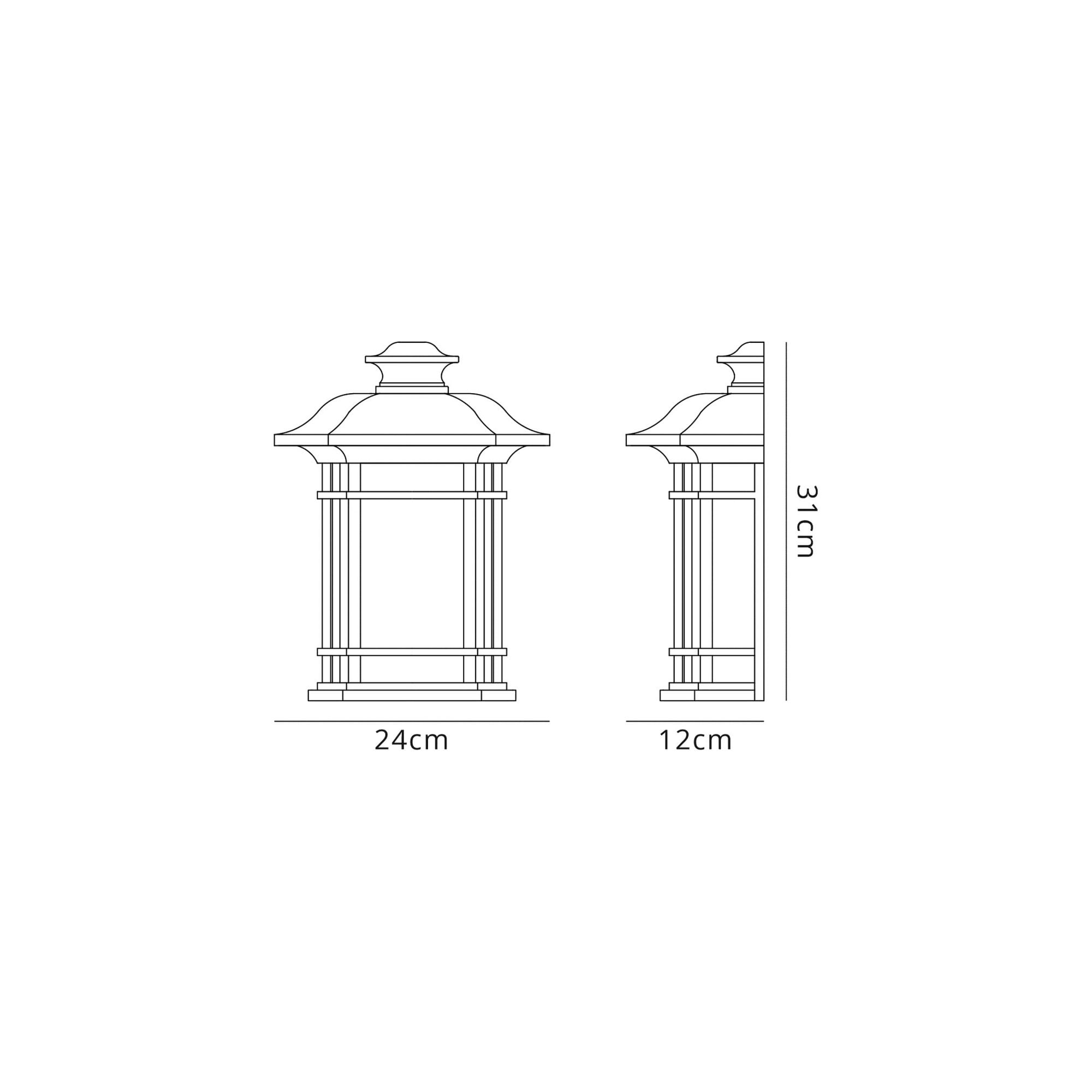 Fabula Highstone Single Half Wall Lamp - Brushed Black Gold & Seeded Glass - IP54
