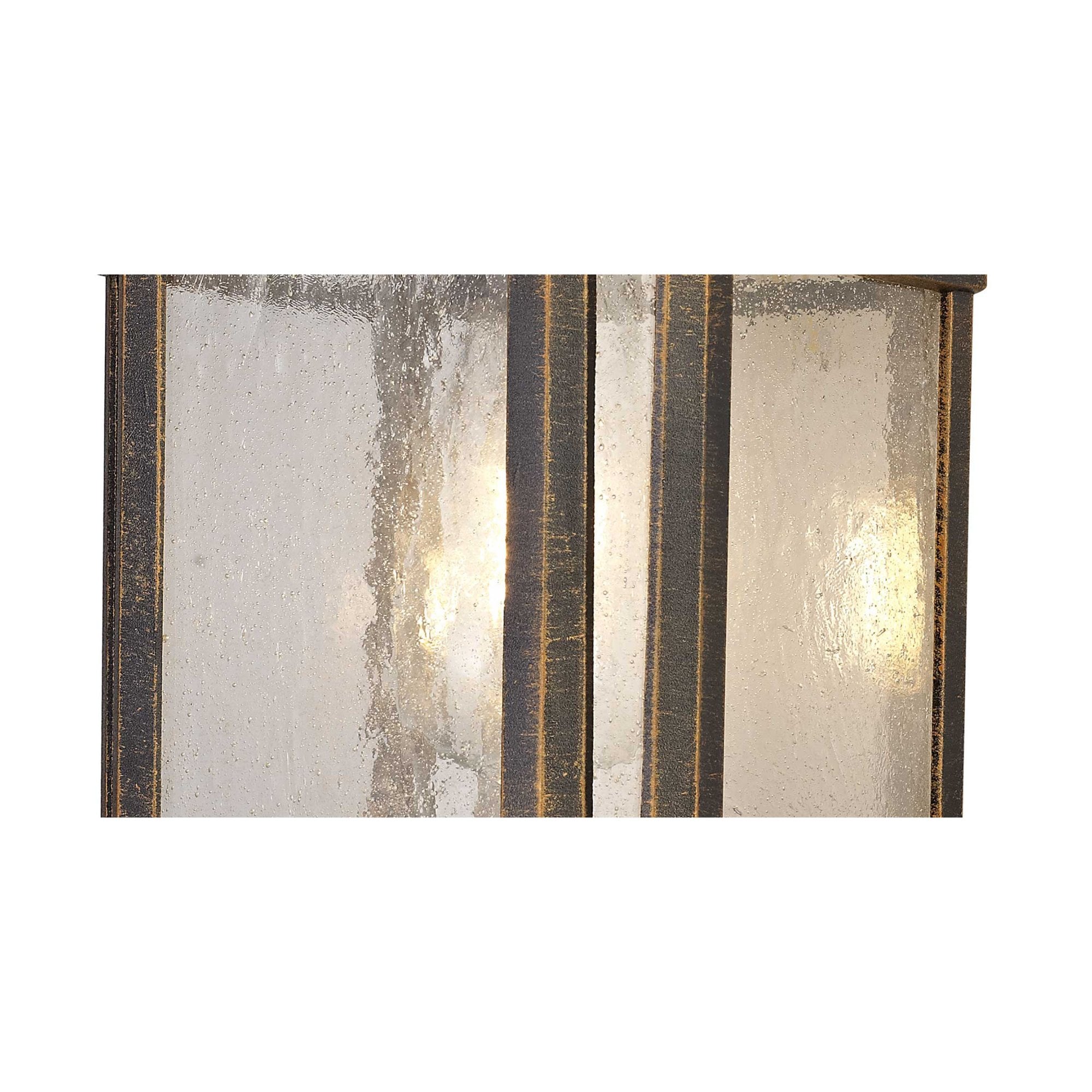 Fabula Highstone Large Single Wall Lamp - Brushed Black Gold & Seeded Glass - IP54