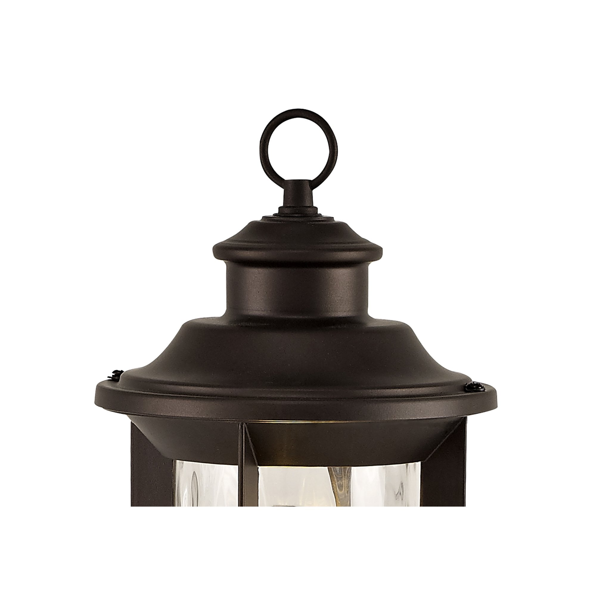 Fabula Bellamy Post Lamp - Antique Bronze & Clear Ripple Glass - IP54