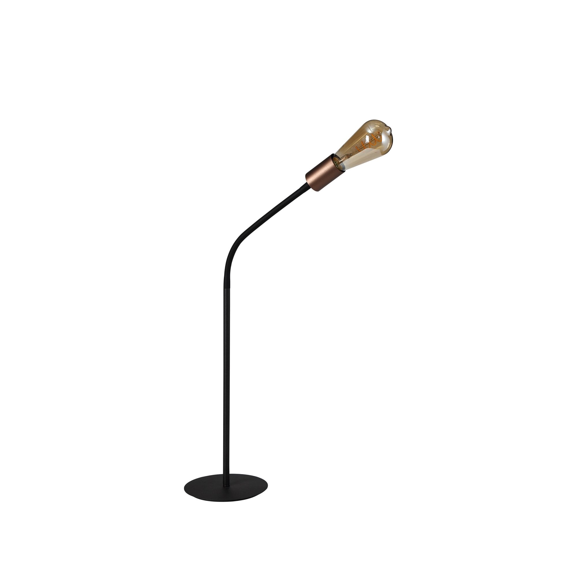 Fabula Hartwell Single Flexible Table Lamp - Satin Black & Brushed Copper