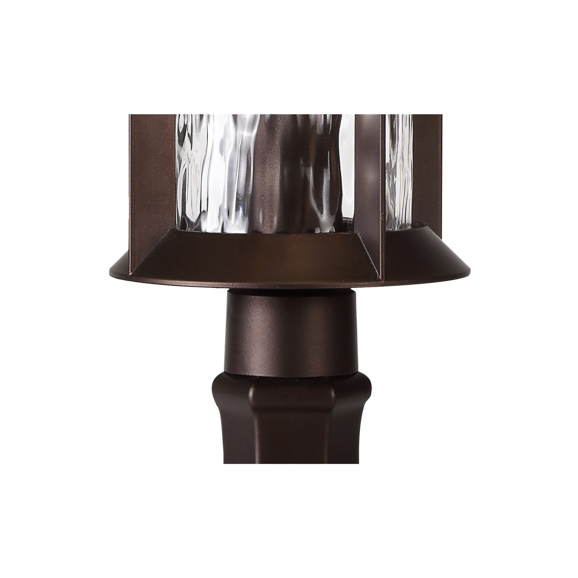 Fabula Bellamy Pedestal Lamp - Antique Bronze & Clear Ripple Glass - IP54