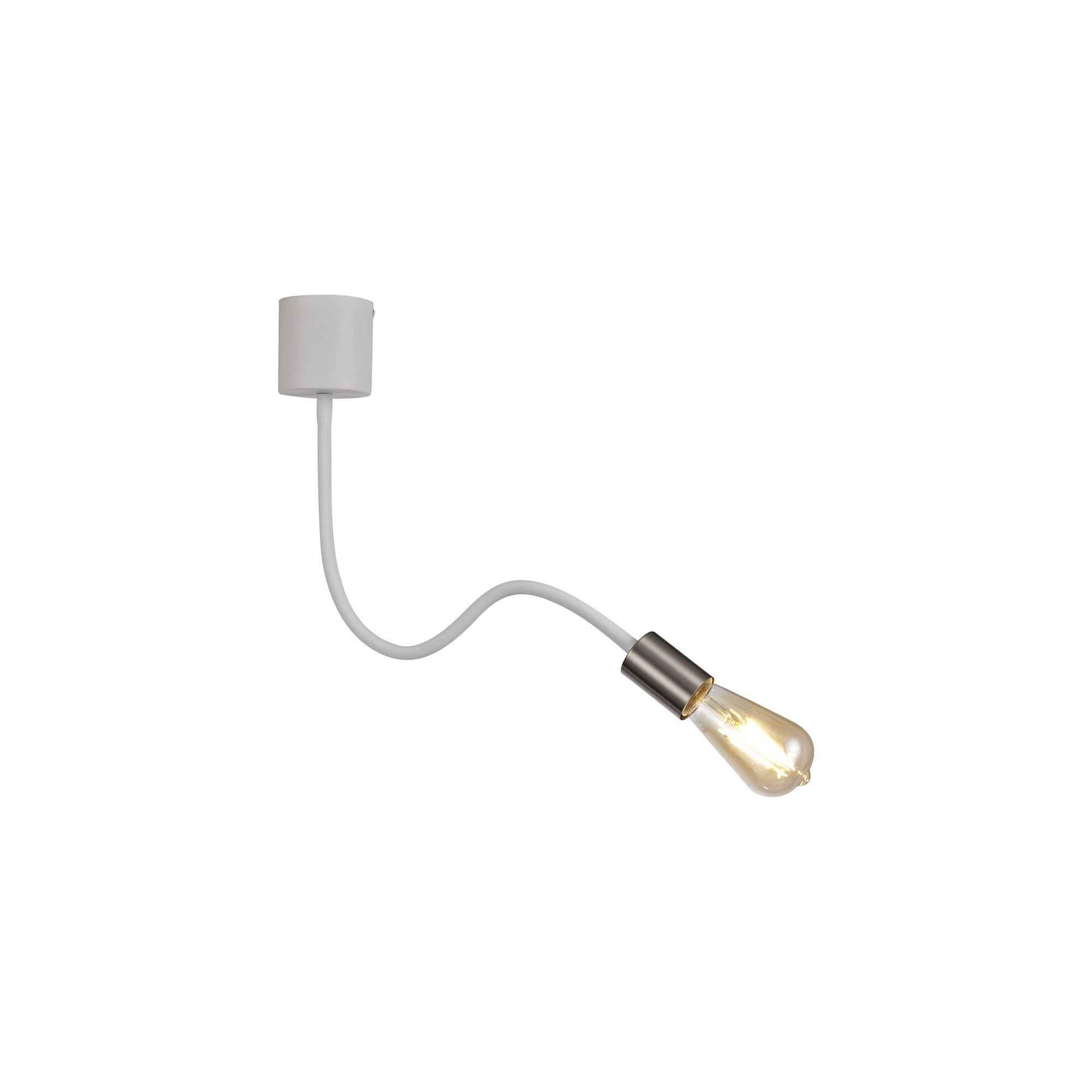 Fabula Hartwell Single Flexible Ceiling Light - Satin White & Satin Nickel