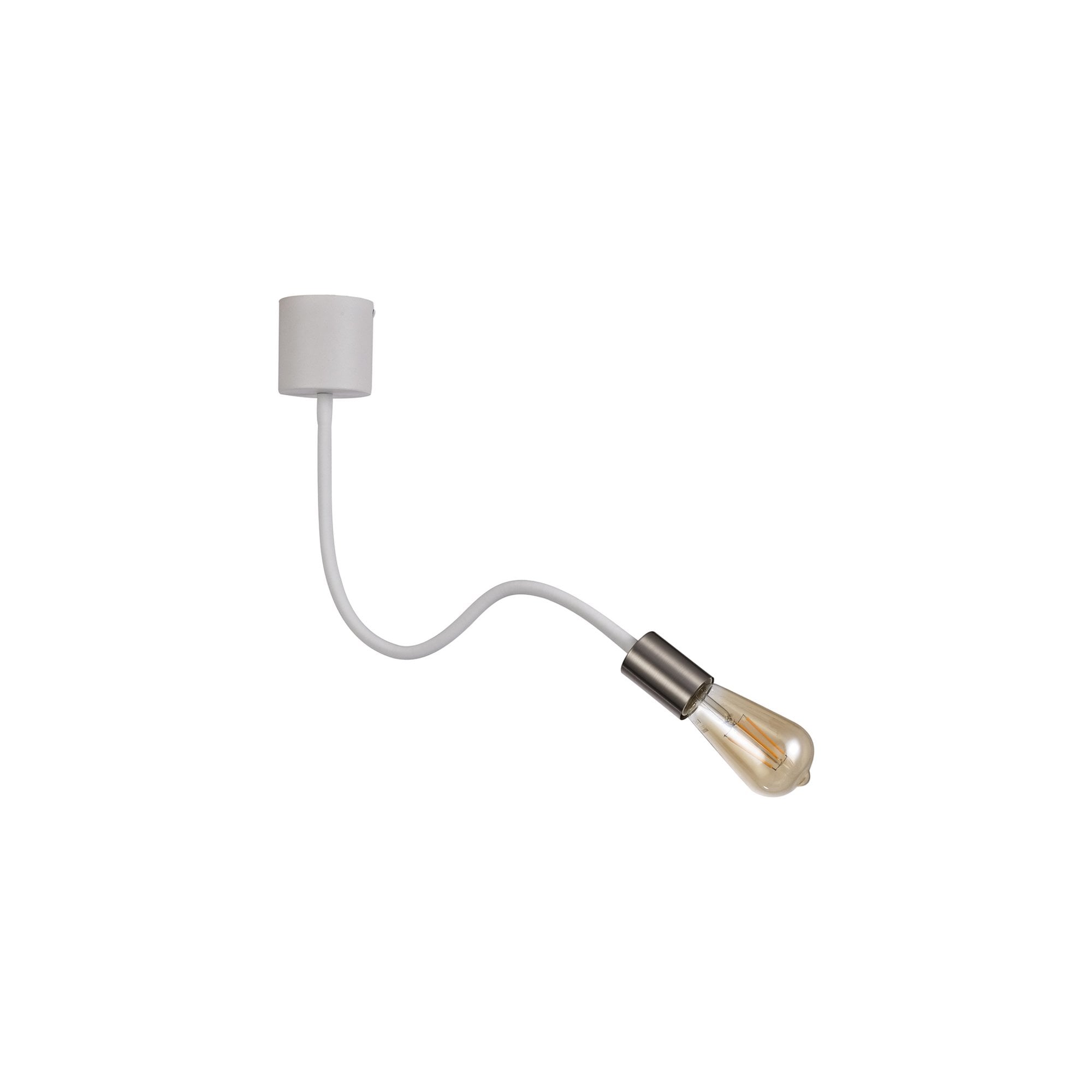 Fabula Hartwell Single Flexible Ceiling Light - Satin White & Satin Nickel