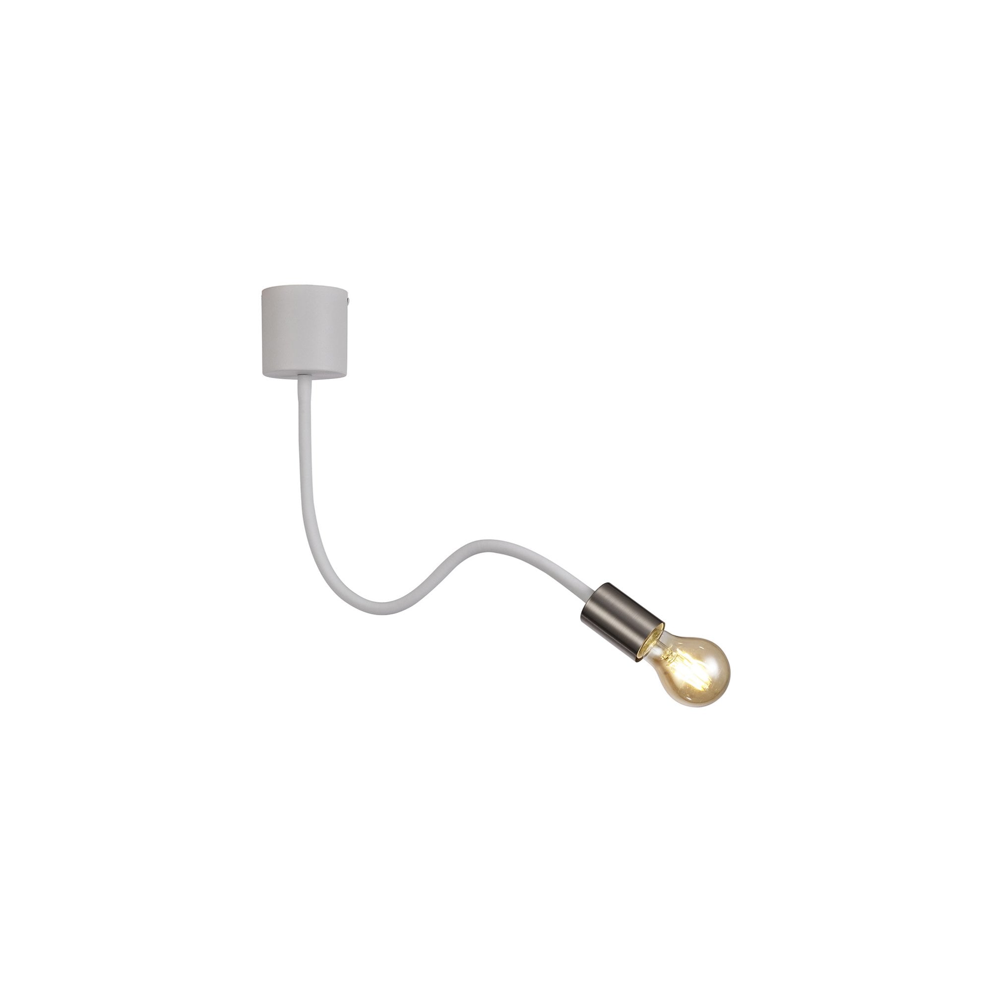 Fabula Hartwell Single Flexible Ceiling Light - Satin White & Satin Nickel