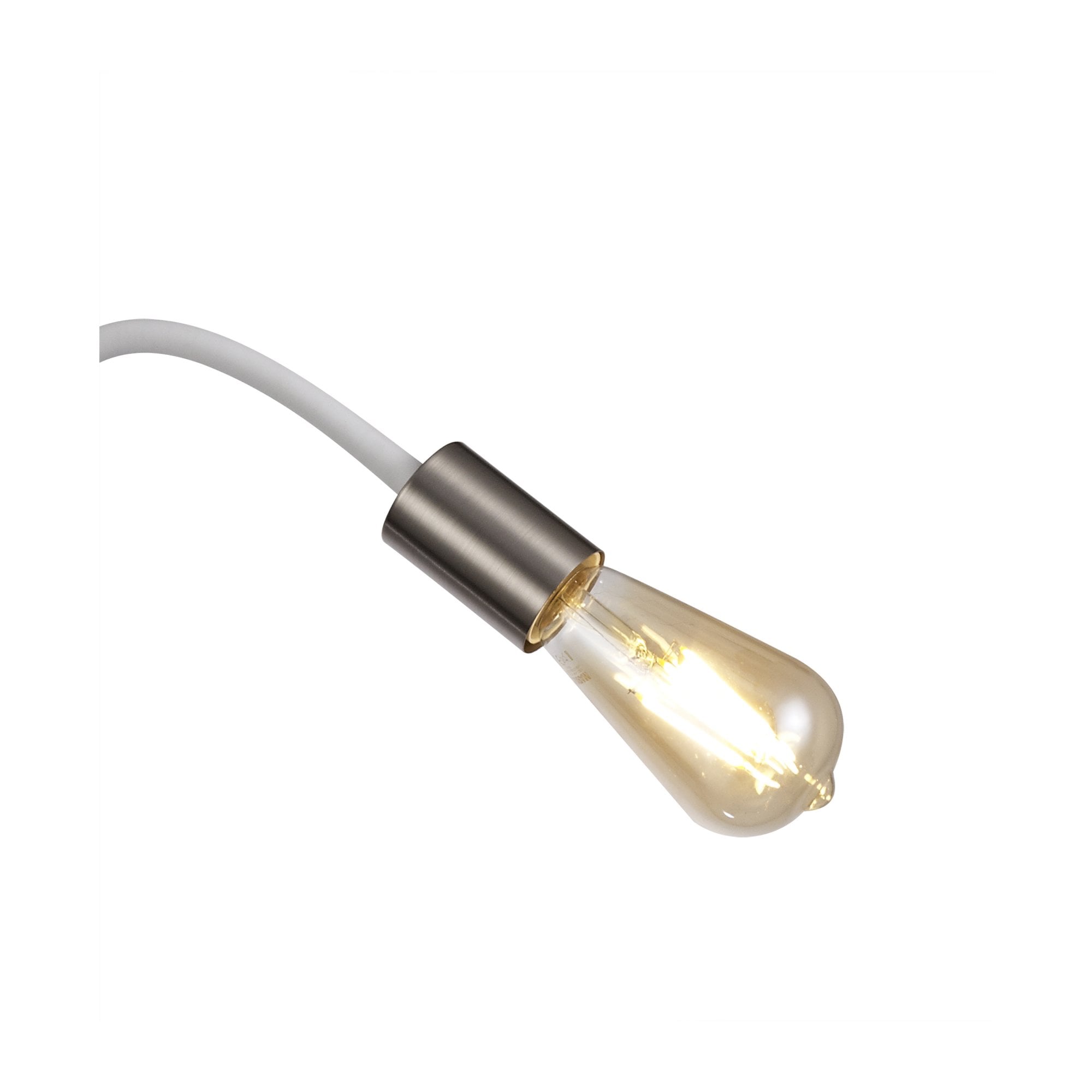 Fabula Hartwell Single Flexible Ceiling Light - Satin White & Satin Nickel