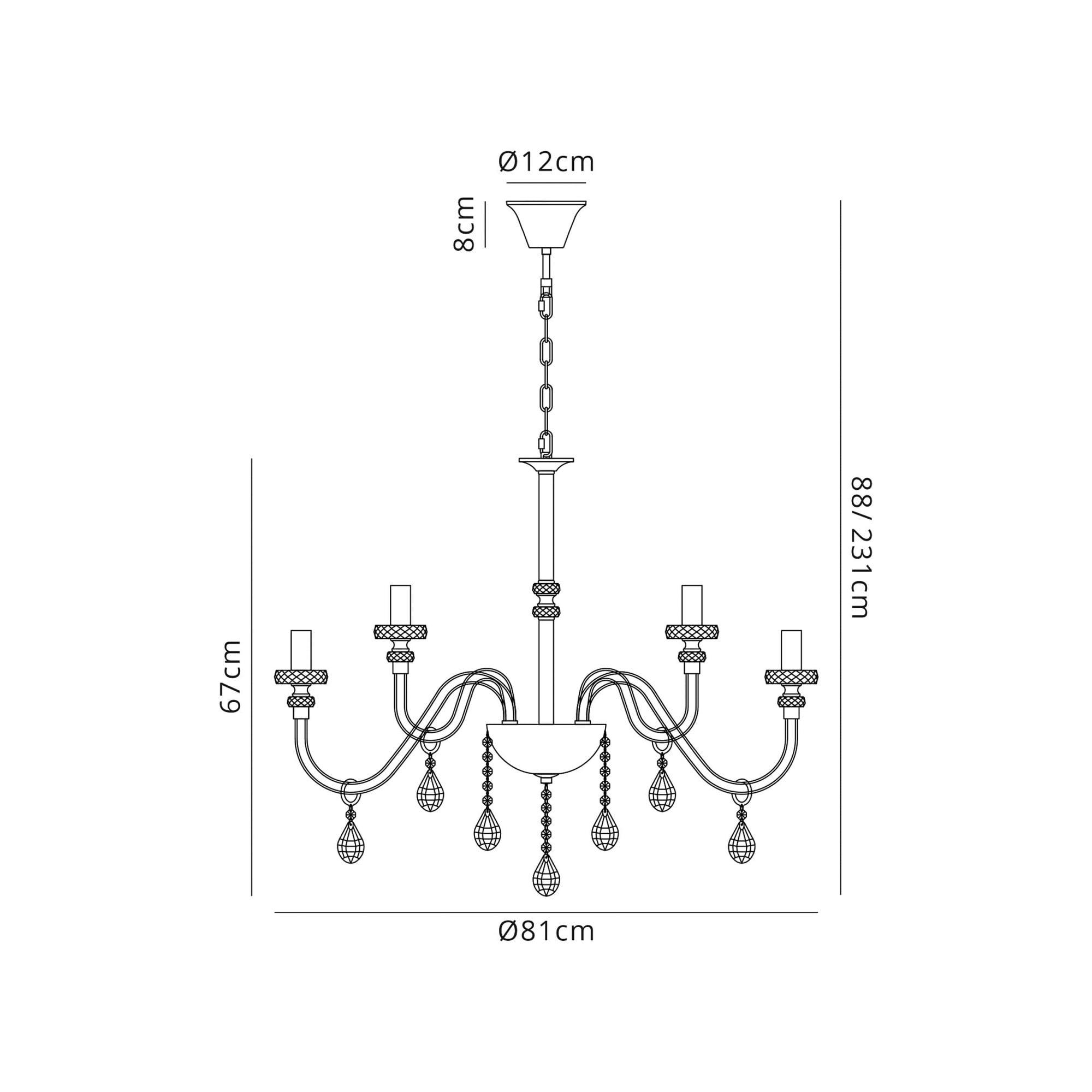 Fabula Hickman 12 Light Chandelier Pendant - Polished Chrome, Clear Glass & Crystal
