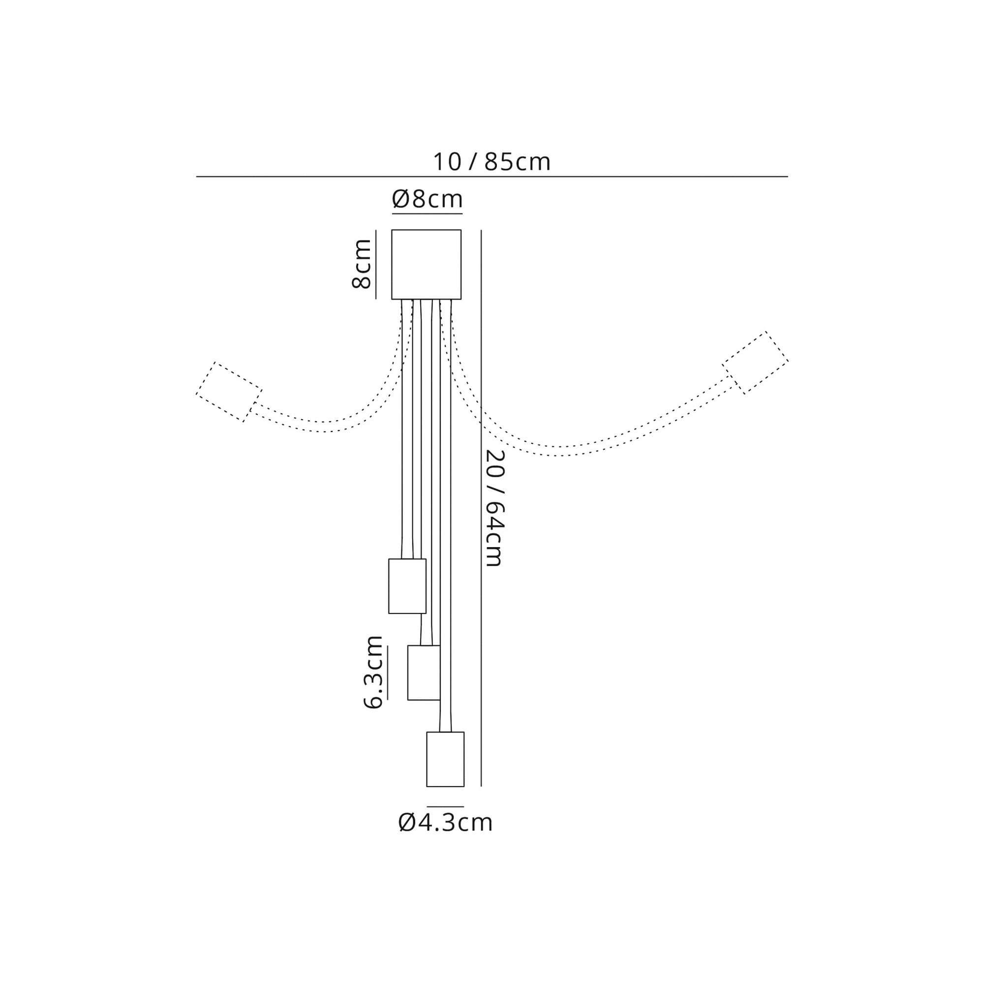 Fabula Hartwell 3 Light Flexible Ceiling Light - Satin White & Satin Nickel