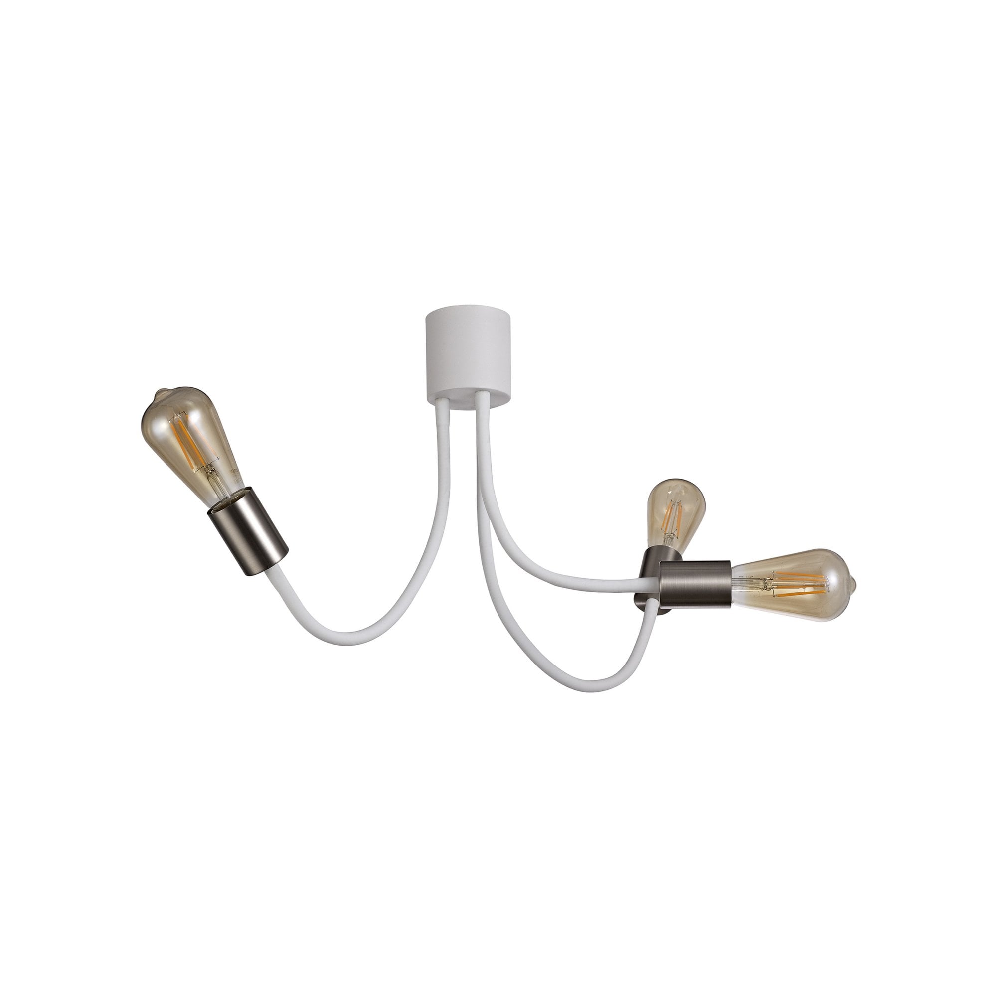 Fabula Hartwell 3 Light Flexible Ceiling Light - Satin White & Satin Nickel