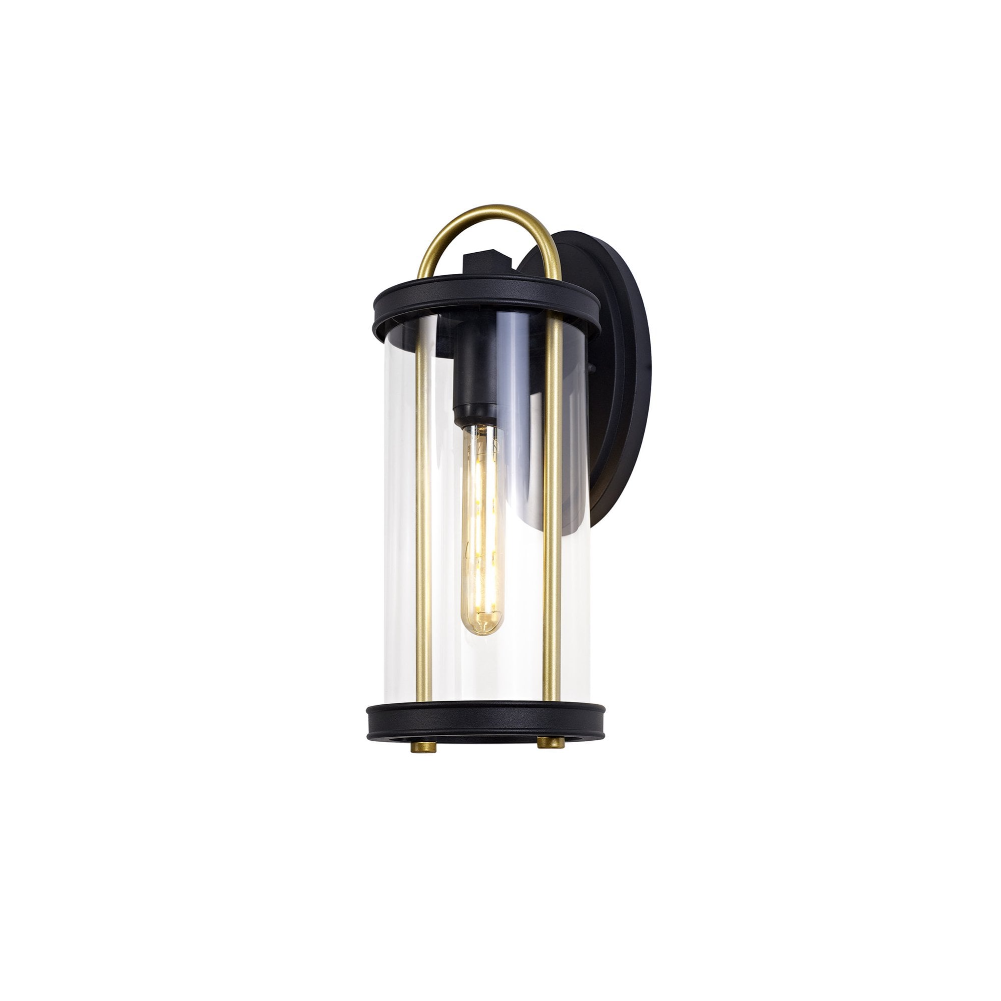 Fabula Harman Large Single Wall Lamp - Black, Gold & Clear Glass - IP54