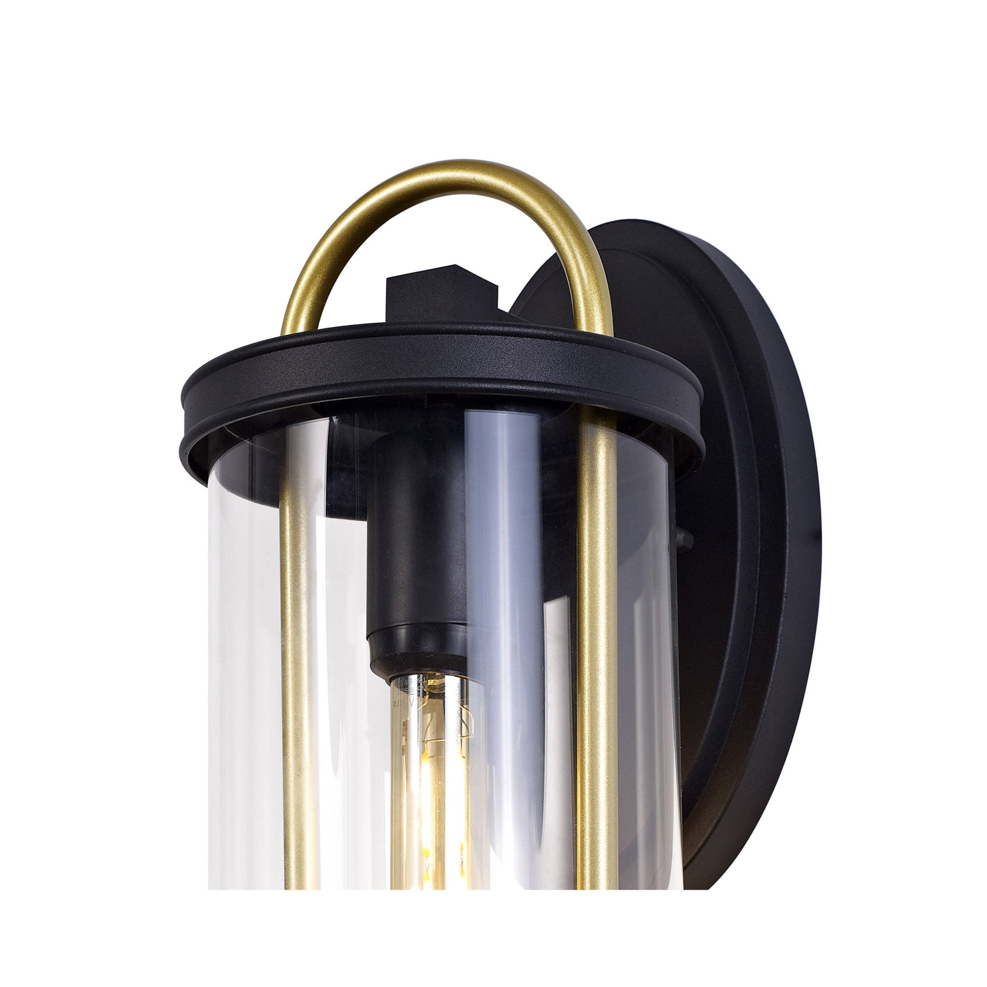 Fabula Harman Large Single Wall Lamp - Black, Gold & Clear Glass - IP54