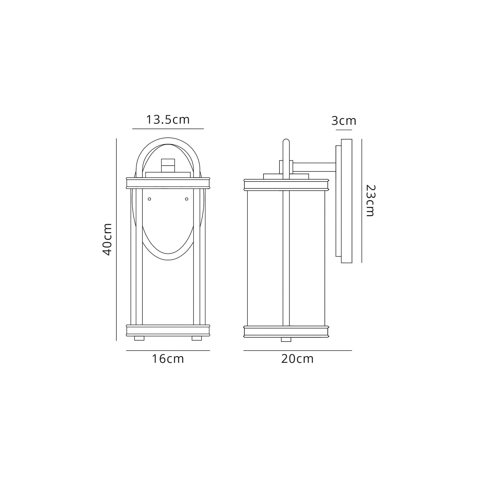 Fabula Harman Large Single Wall Lamp - Black, Gold & Clear Glass - IP54