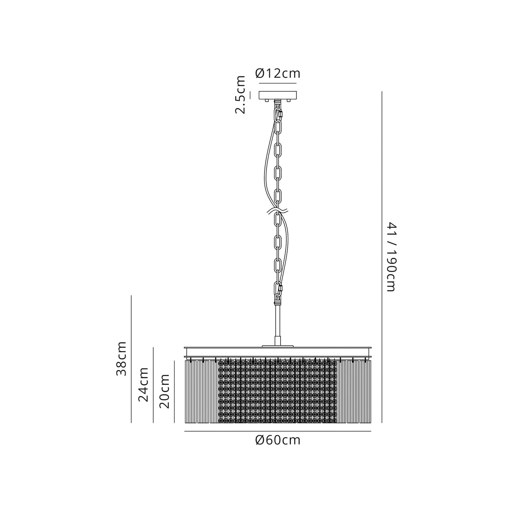 Fabula Malford Medium 8 Light Round Semi-Flush/Pendant - Brown Oxide