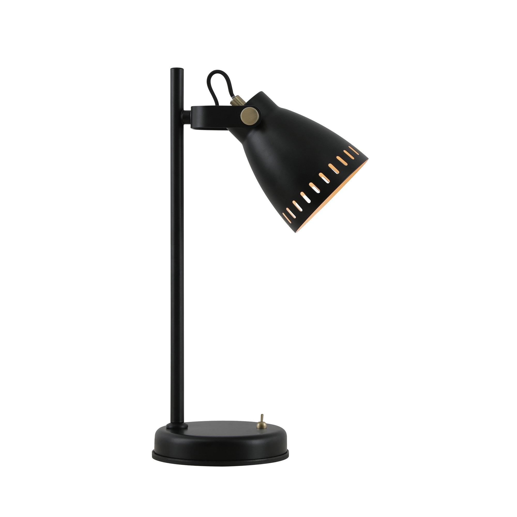 Fabula Leicester Single Adjustable Table Lamp - Matt Black & Khaki