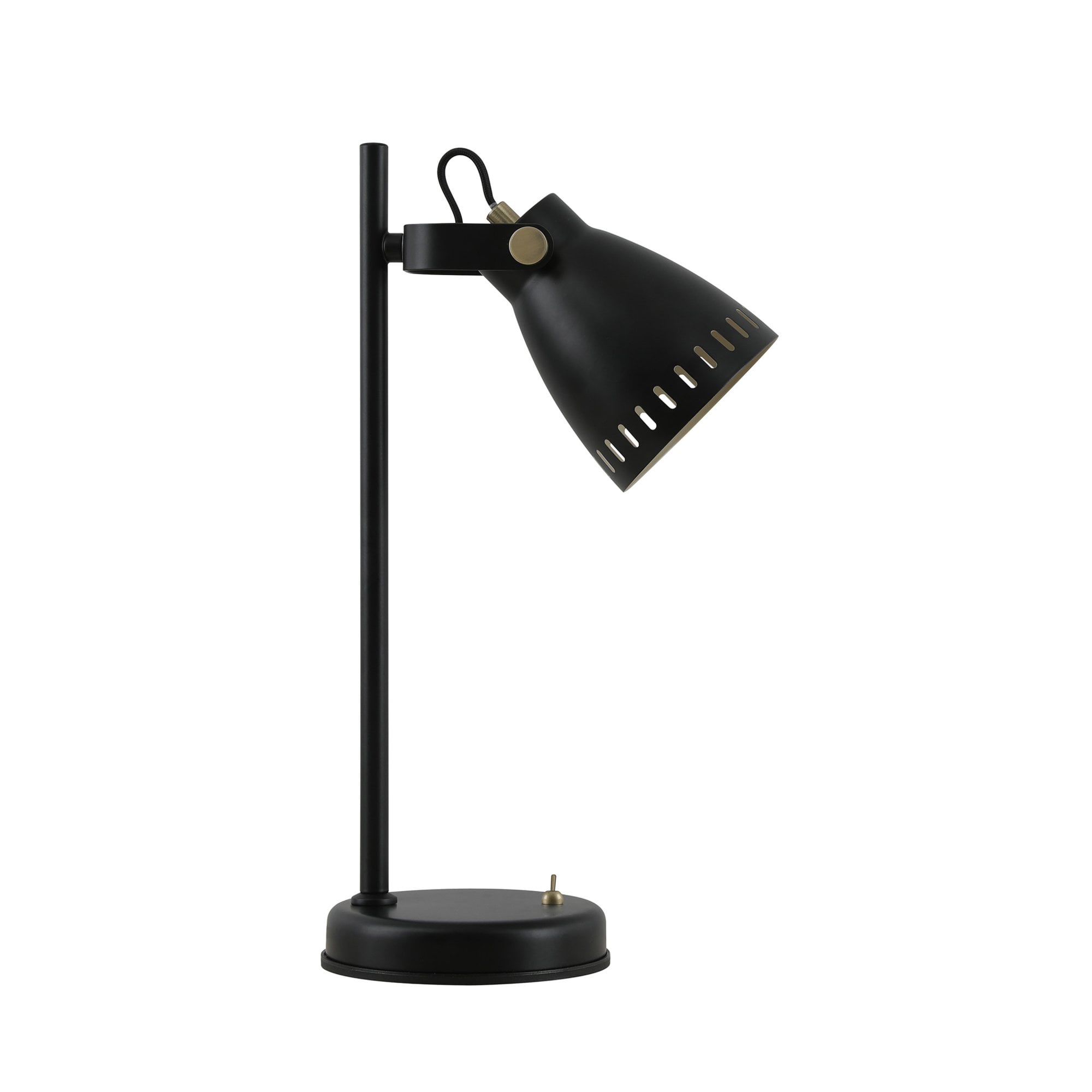 Fabula Leicester Single Adjustable Table Lamp - Matt Black & Khaki