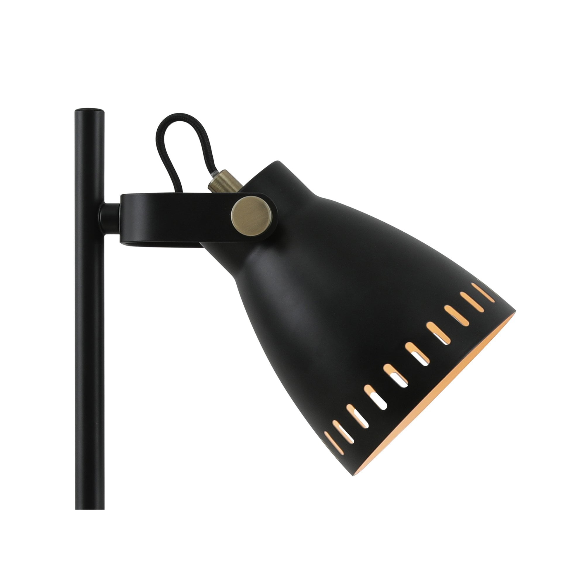 Fabula Leicester Single Adjustable Table Lamp - Matt Black & Khaki