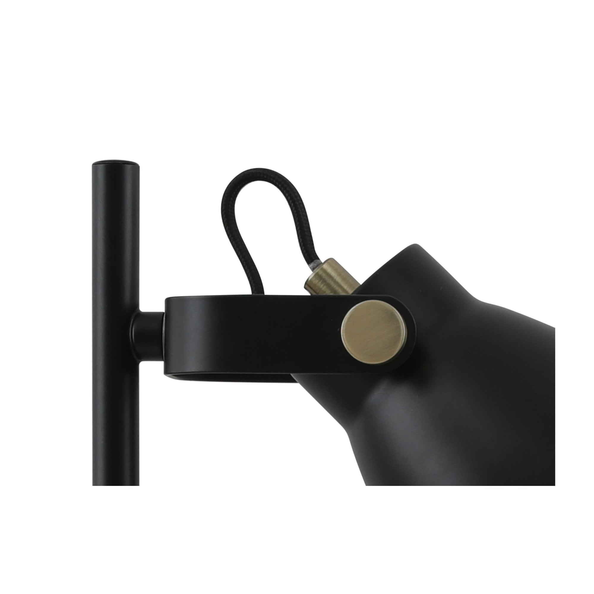 Fabula Leicester Single Adjustable Table Lamp - Matt Black & Khaki