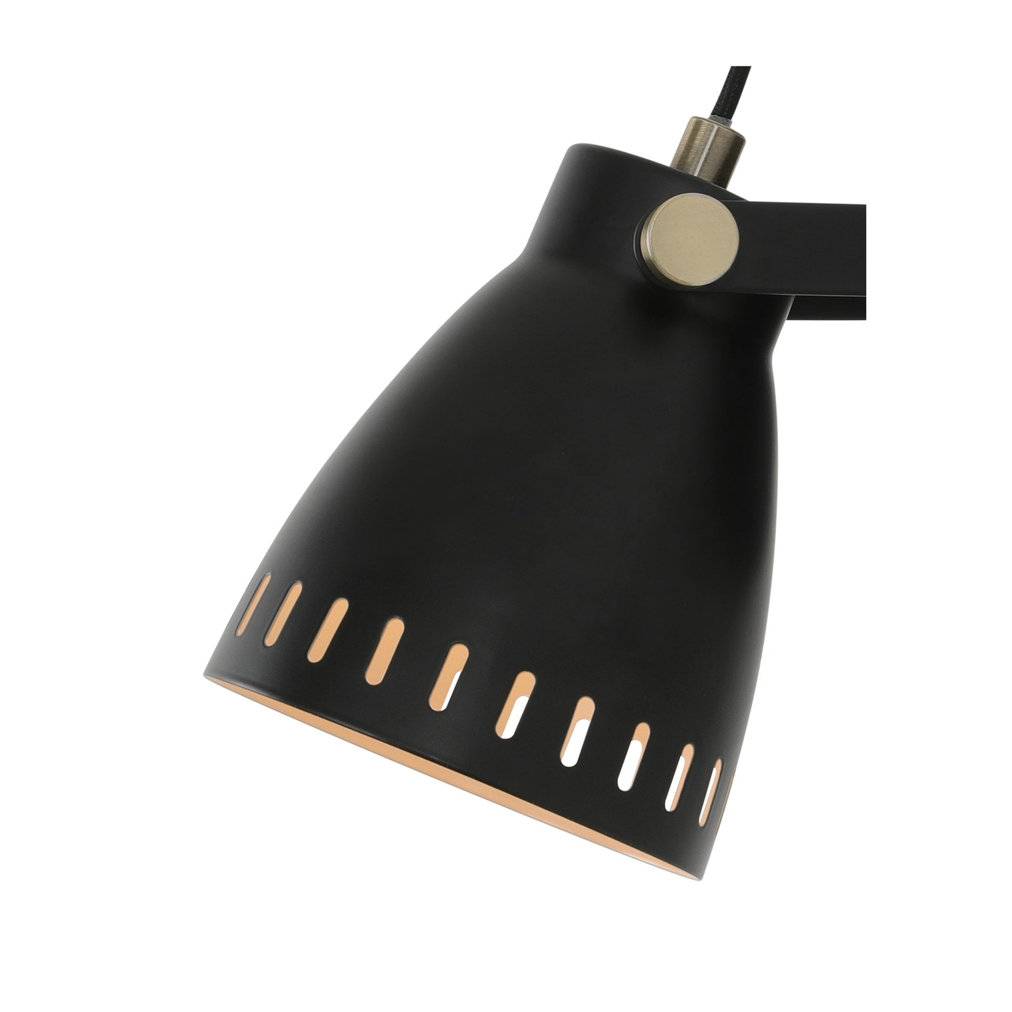 Fabula Leicester Single Adjustable Wall Lamp - Matt Black & Khaki