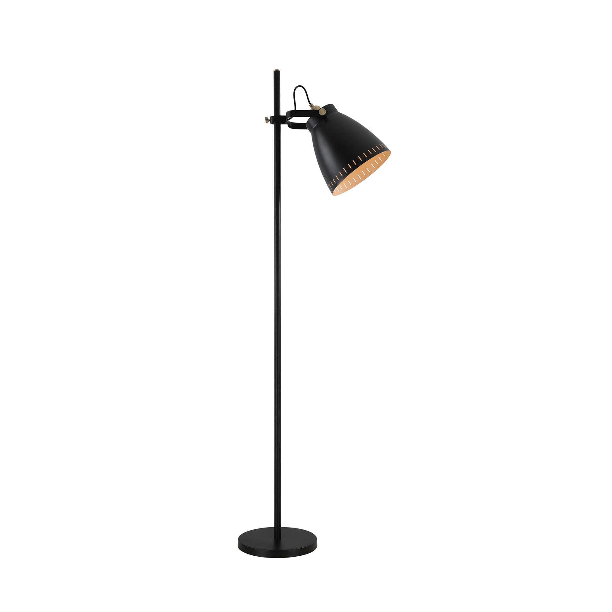 Fabula Leicester Single Adjustable Floor Lamp - Matt Black & Khaki