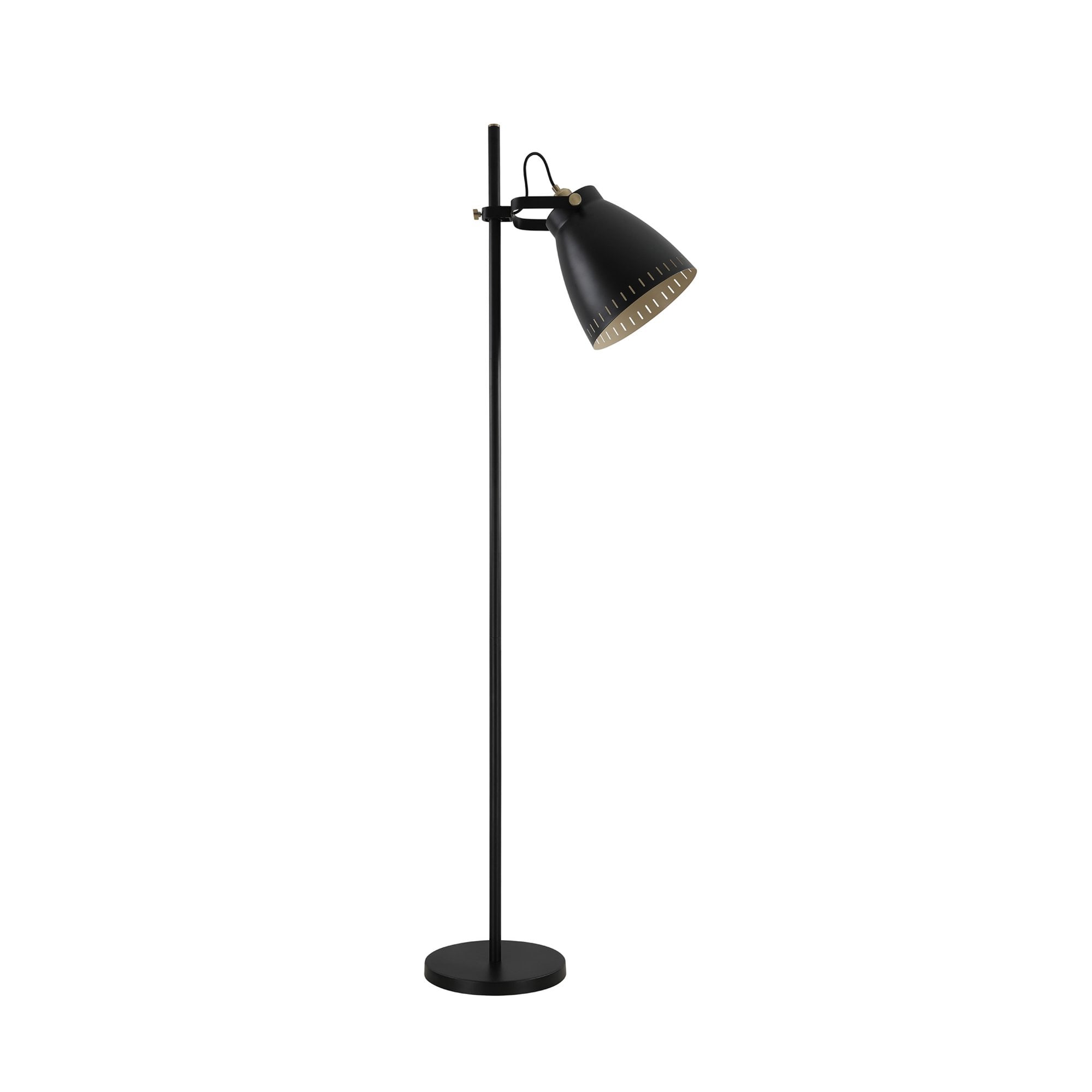 Fabula Leicester Single Adjustable Floor Lamp - Matt Black & Khaki