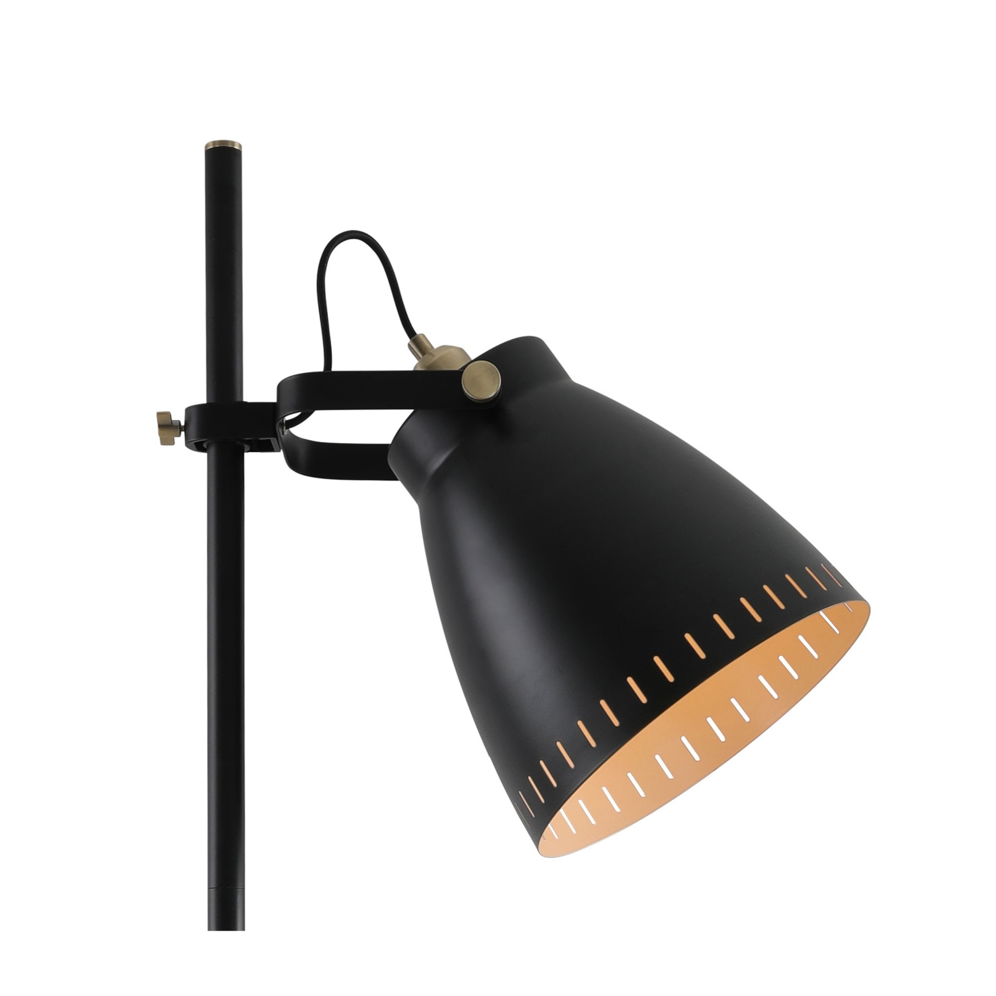 Fabula Leicester Single Adjustable Floor Lamp - Matt Black & Khaki