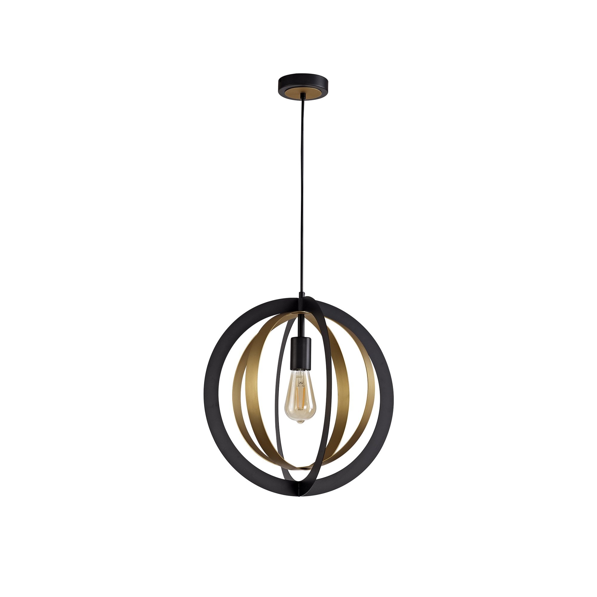Fabula Roydon Single Pendant - Black & Satin Gold