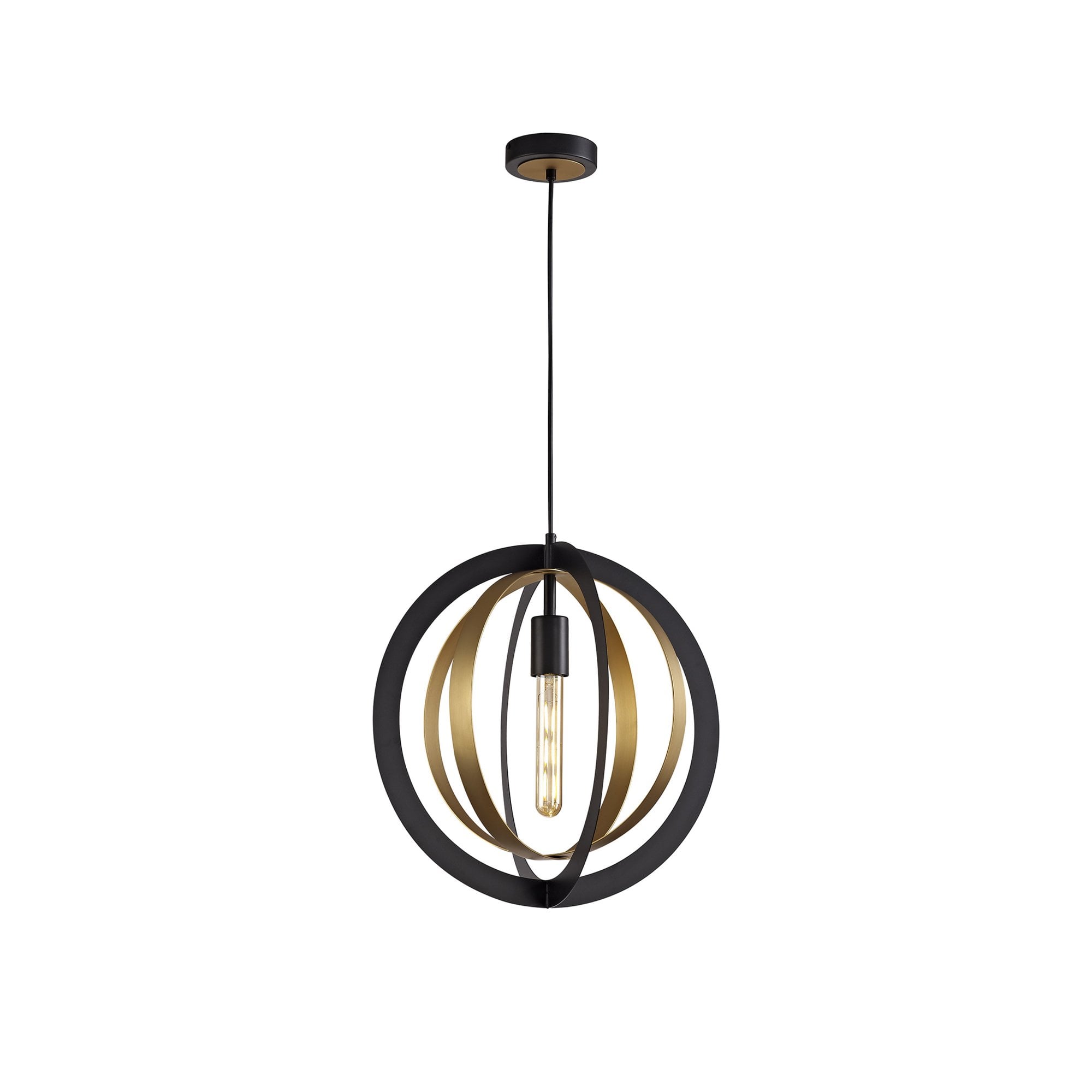 Fabula Roydon Single Pendant - Black & Satin Gold
