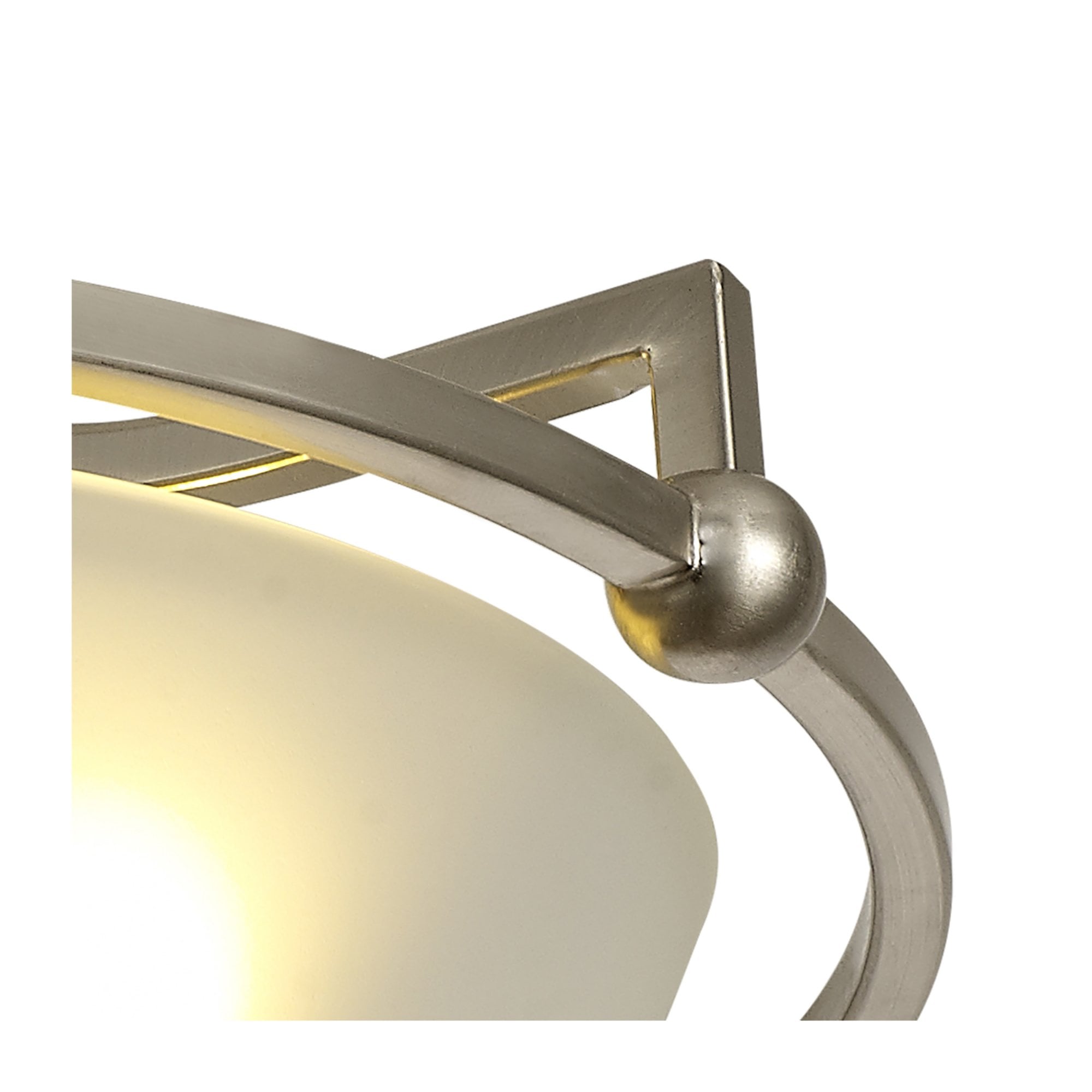 Fabula Rangers 3 Light Semi-Flush Light - Satin Nickel & Frosted Glass