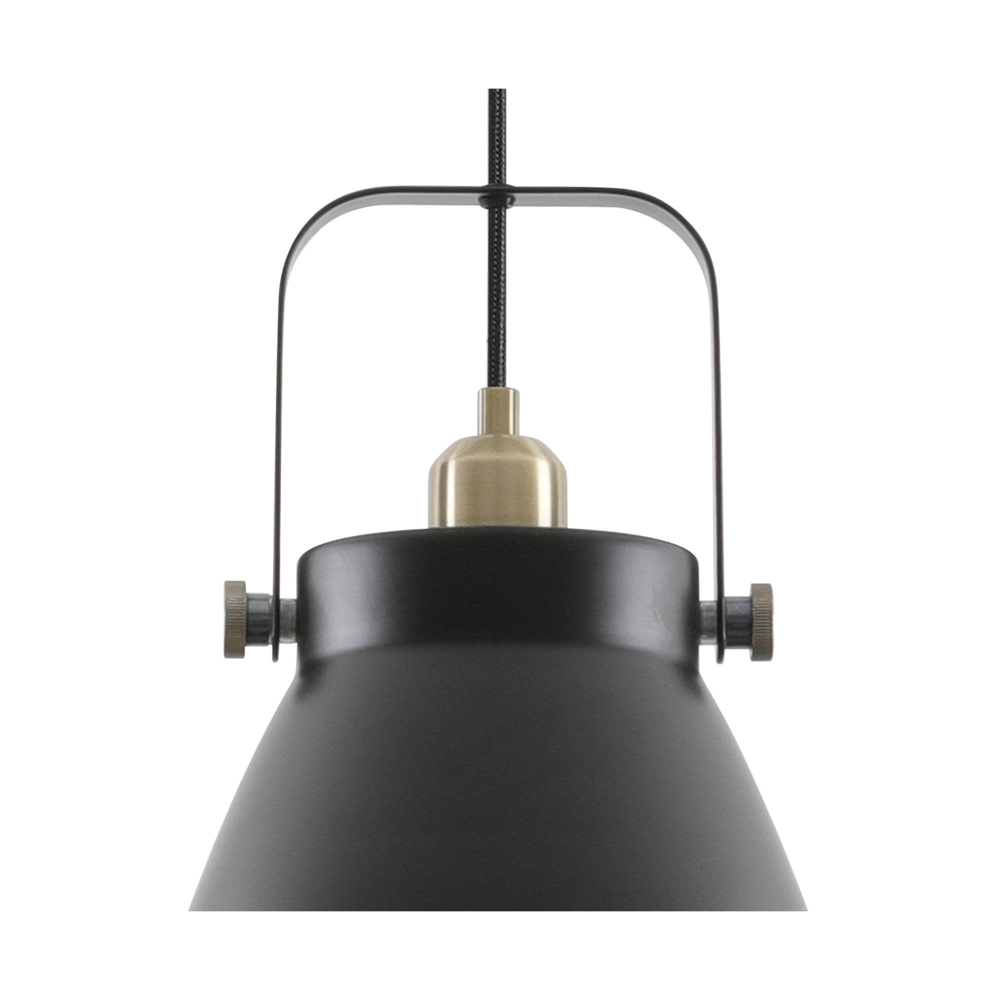 Fabula Leicester Large Single Pendant - Matt Black & Khaki