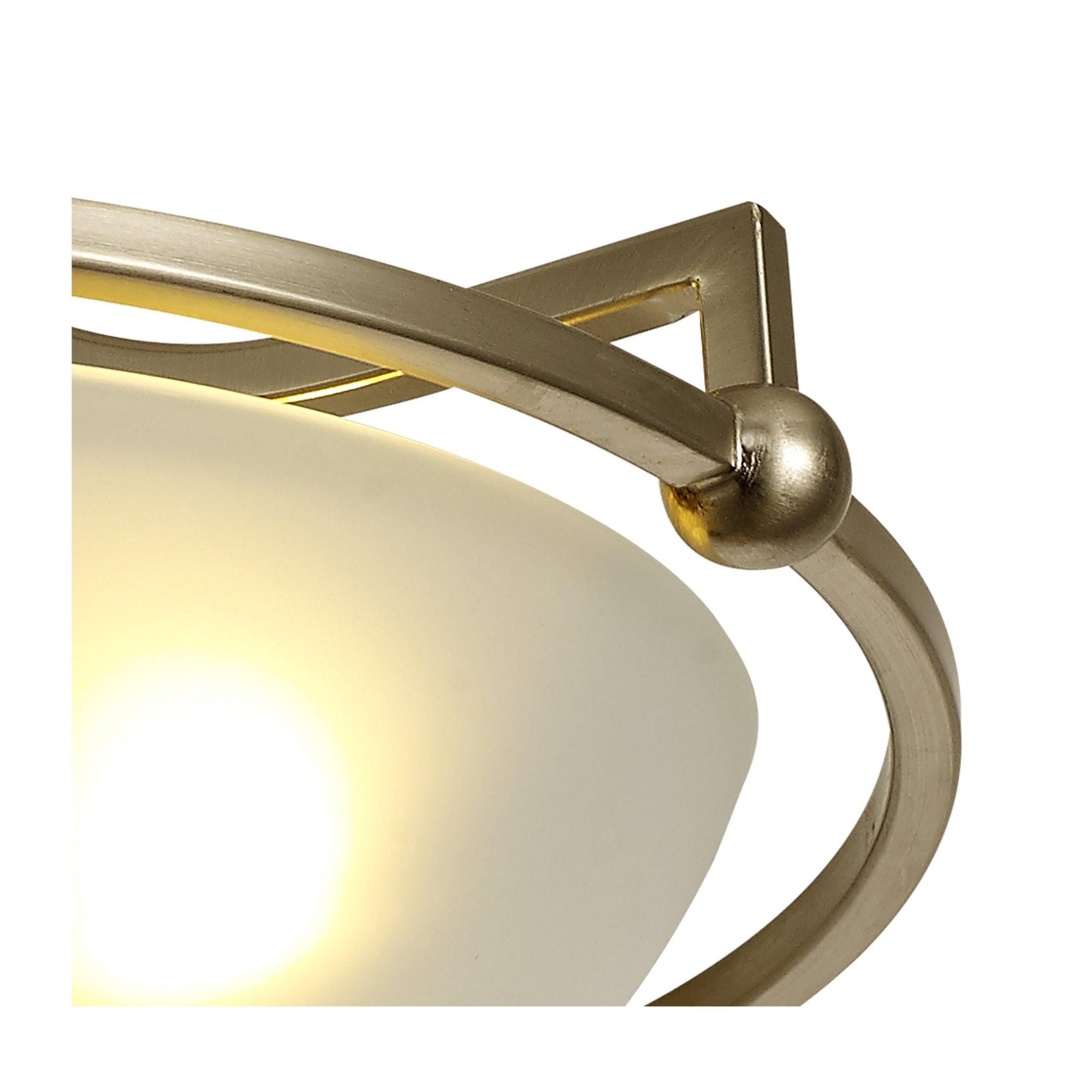 Fabula Rangers 3 Light Semi-Flush Light - Antique Brass & Frosted Glass