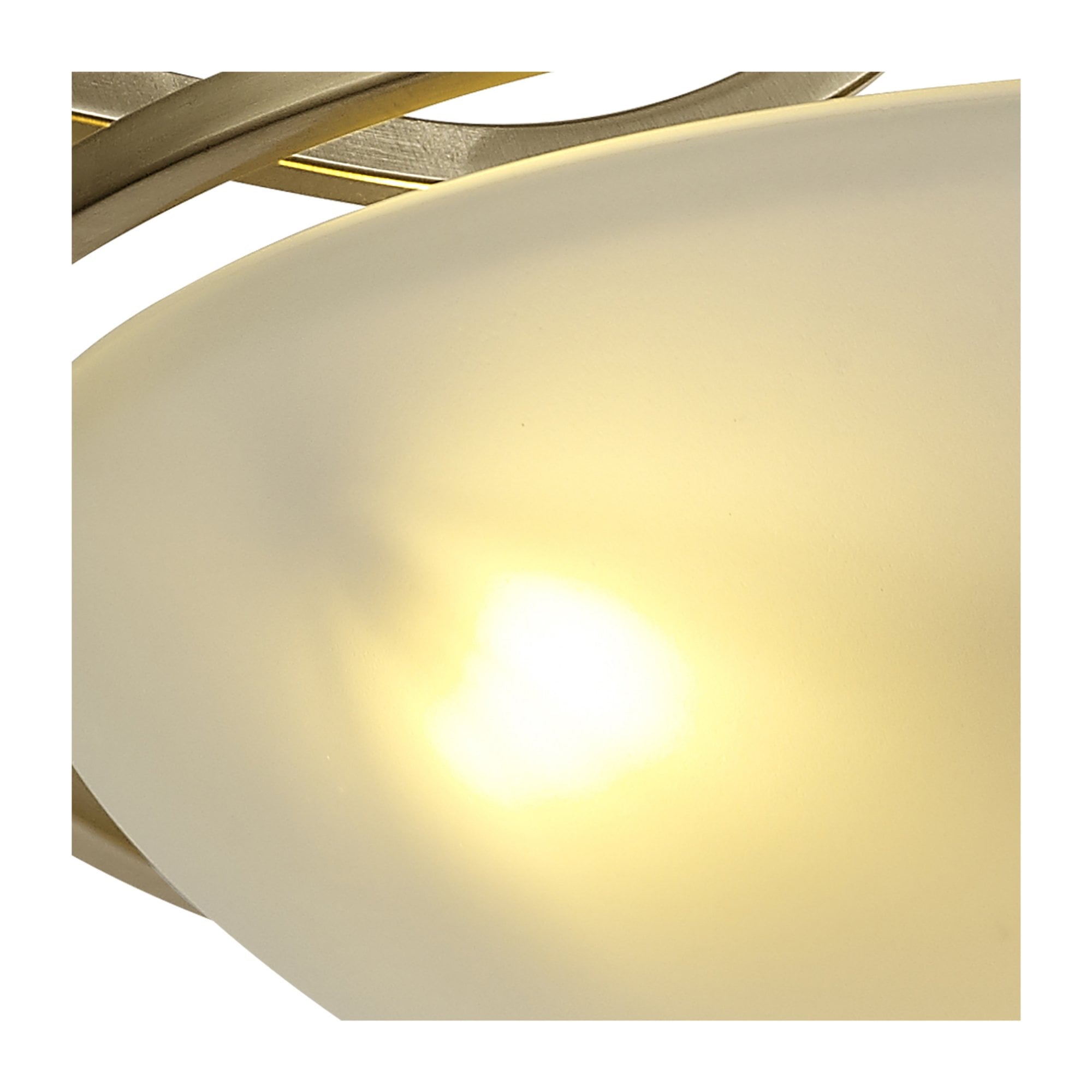 Fabula Rangers 3 Light Semi-Flush Light - Antique Brass & Frosted Glass