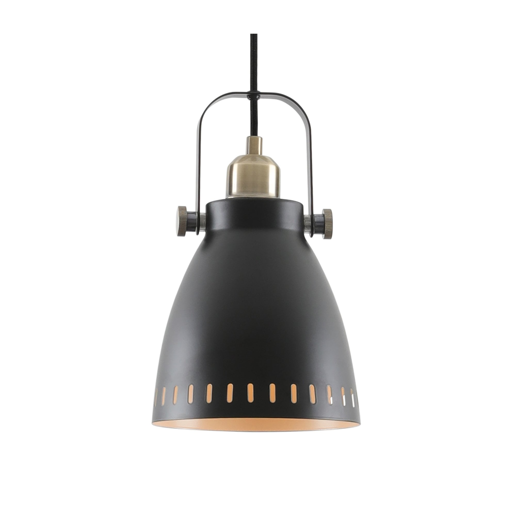 Fabula Leicester Small Single Pendant - Matt Black & Khaki
